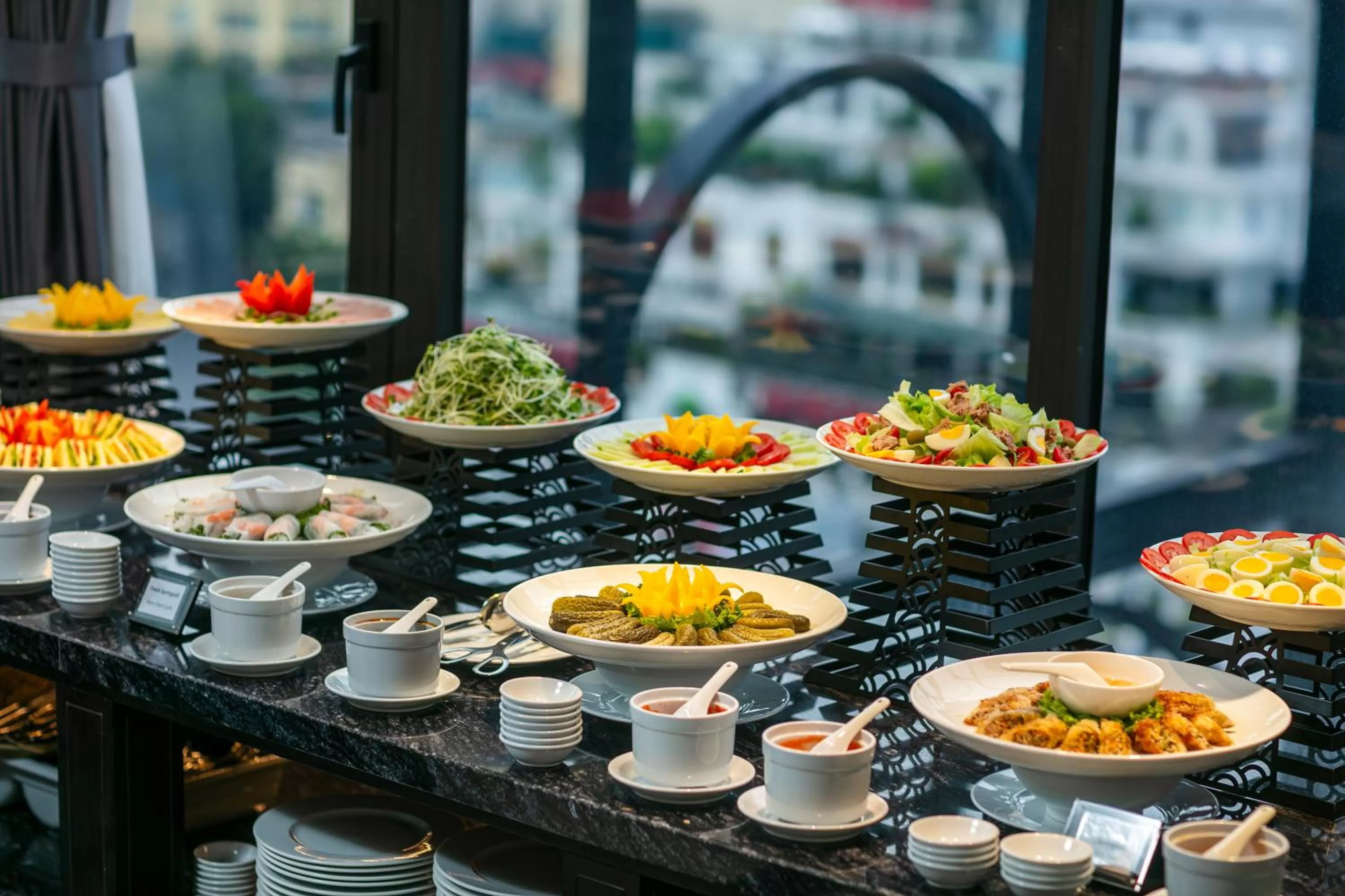 Buffet breakfast in MAY DE VILLE Lakeside Hotel