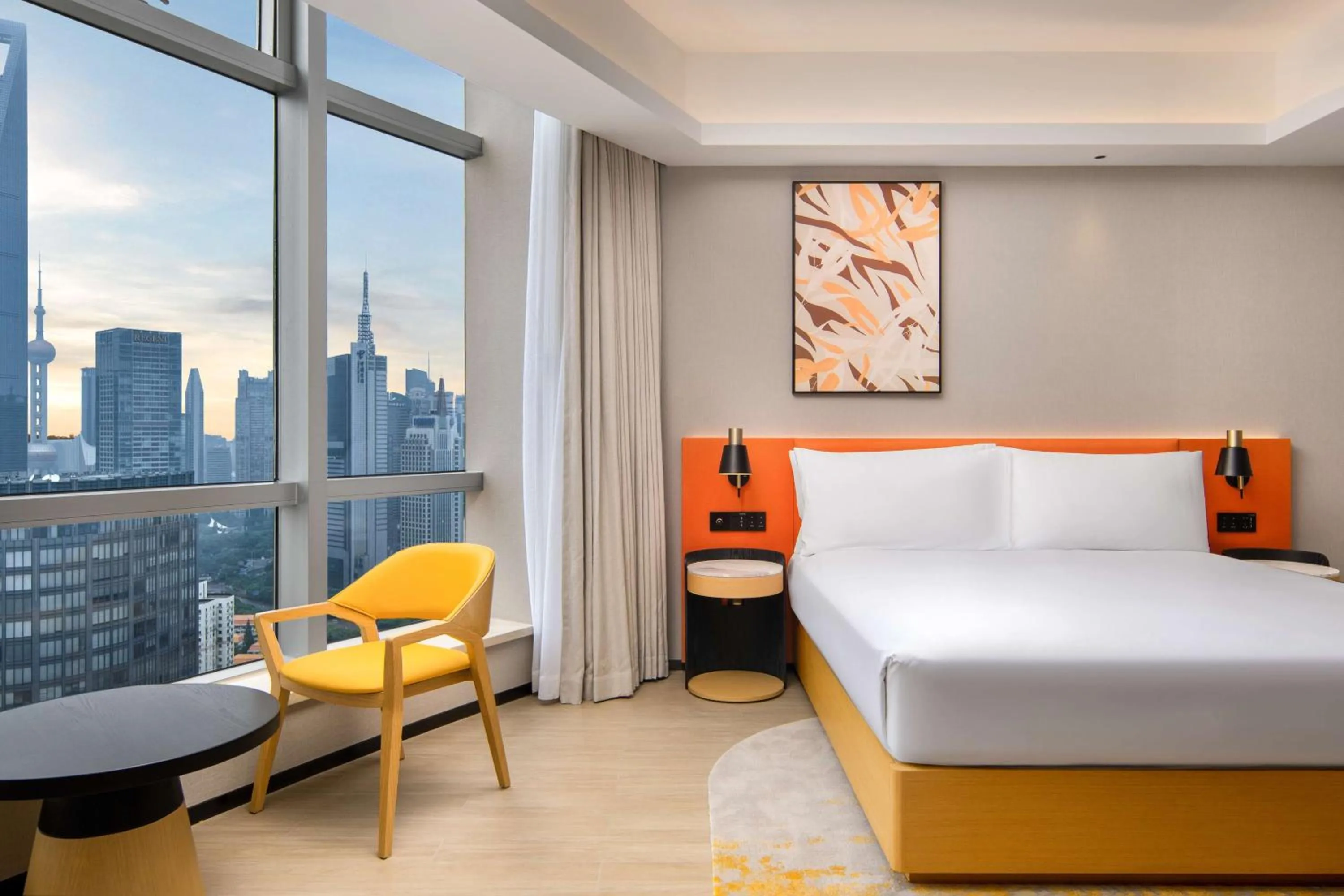 Bed in Hilton Garden Inn Shanghai Lujiazui