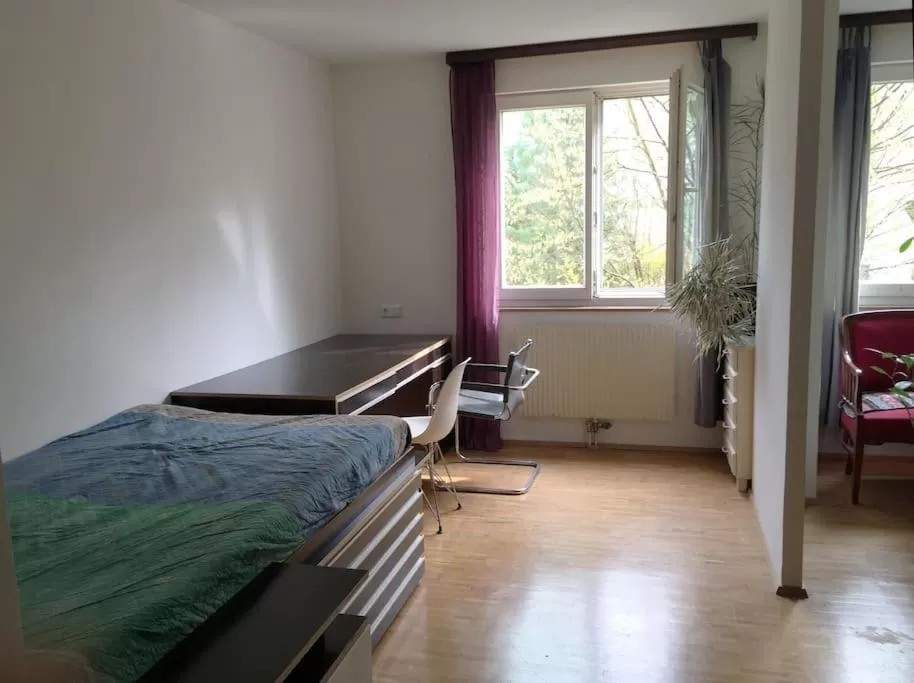 Bed in Room in maisonette with garden, parking place