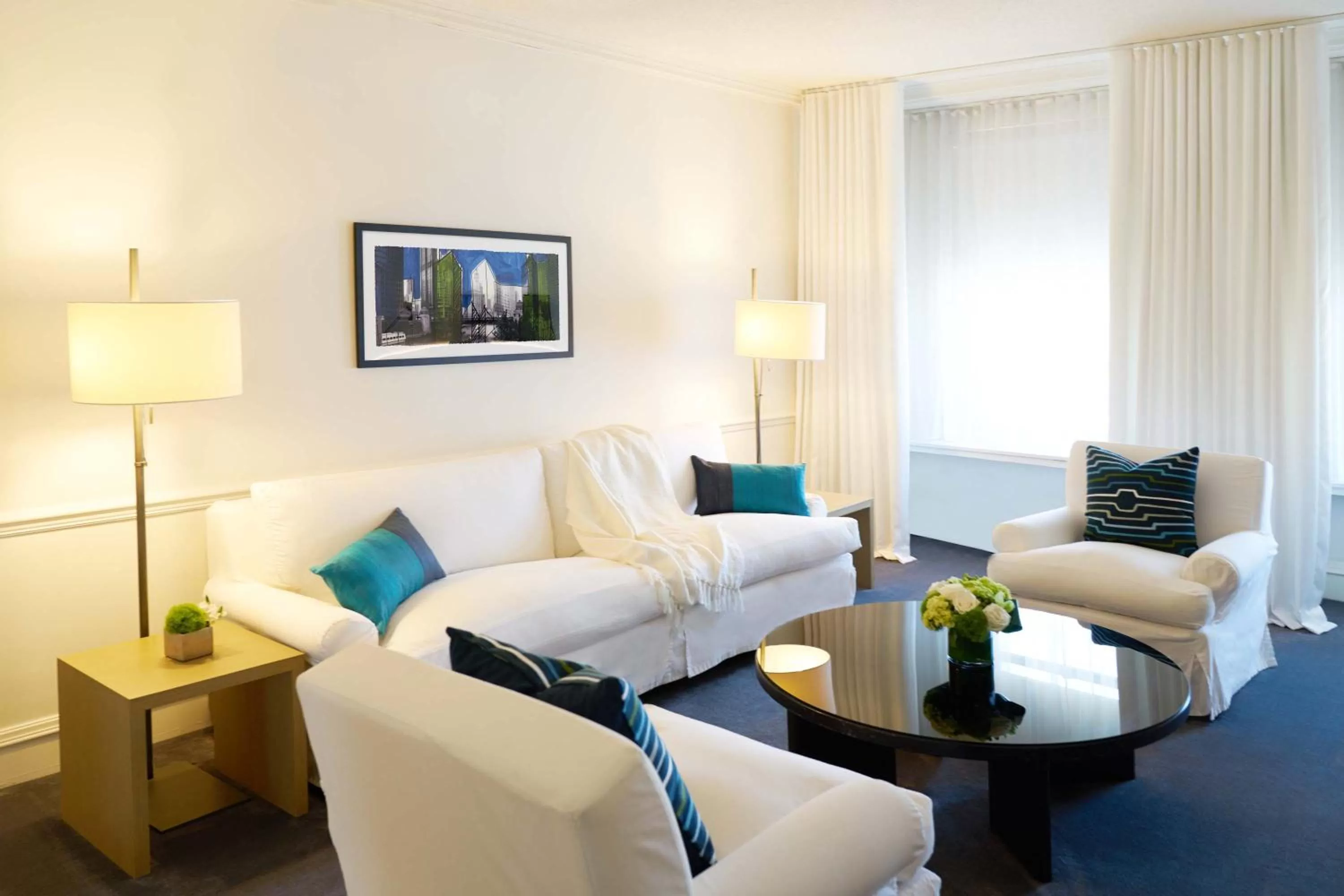 Living room in Ambassador Chicago, part of JdV by Hyatt