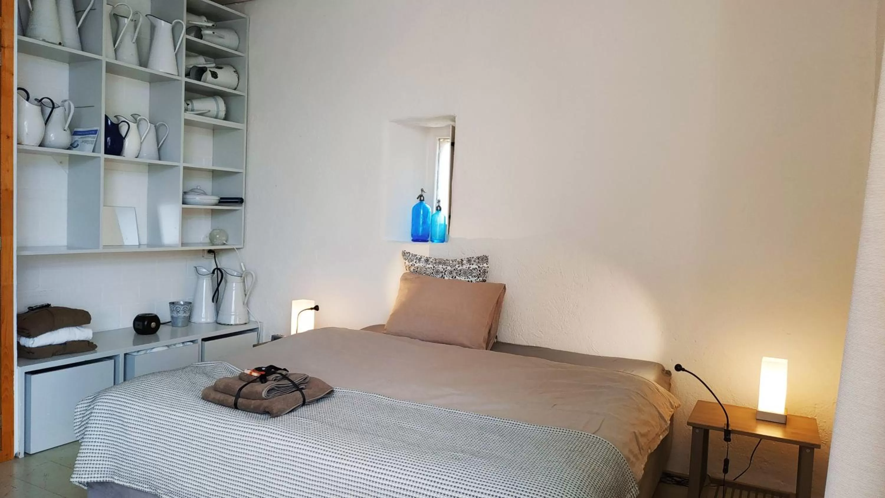 Bed in Blue Wall BnB