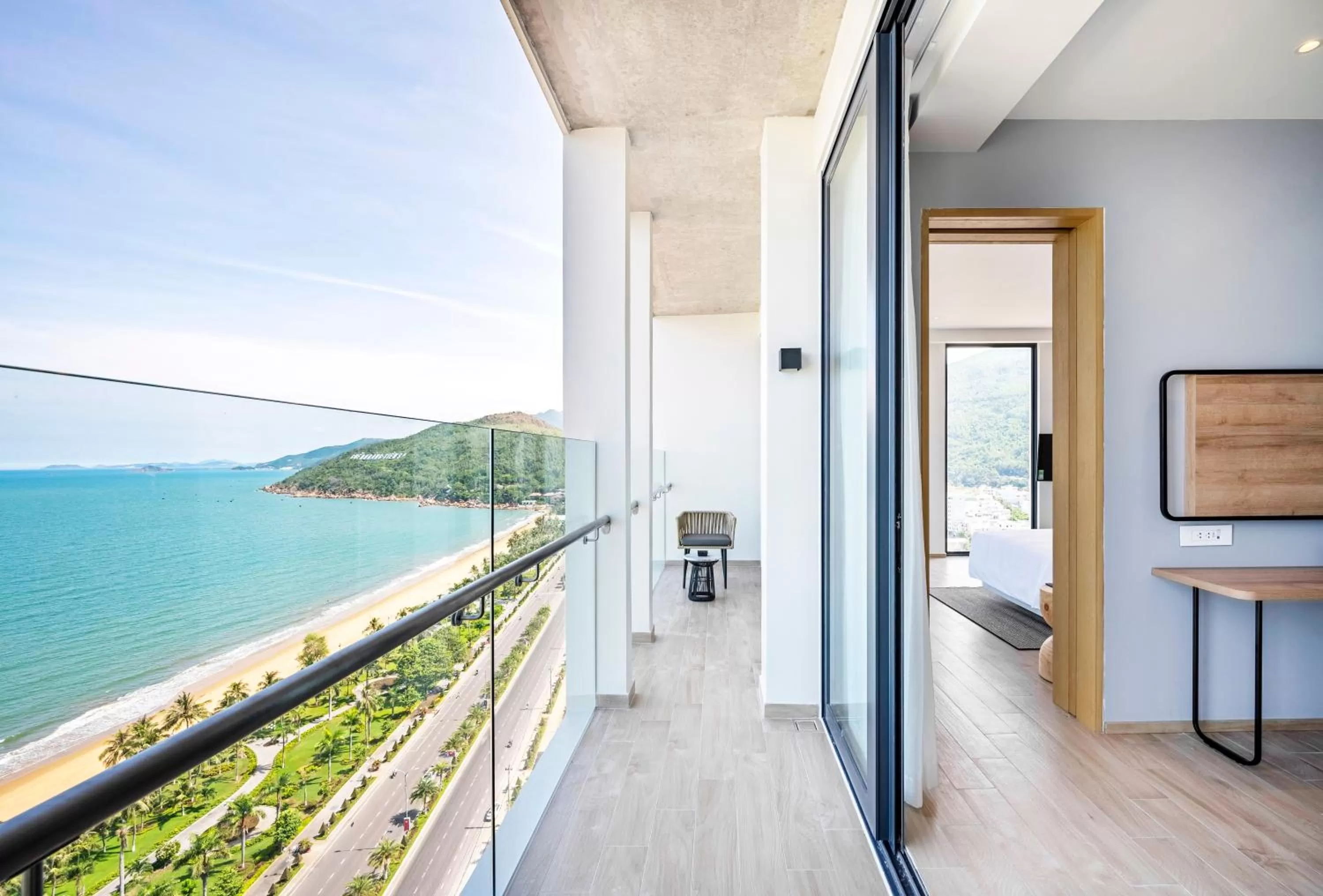 Balcony/Terrace, Bed in Anya Premier Beachfront Hotel Quy Nhon