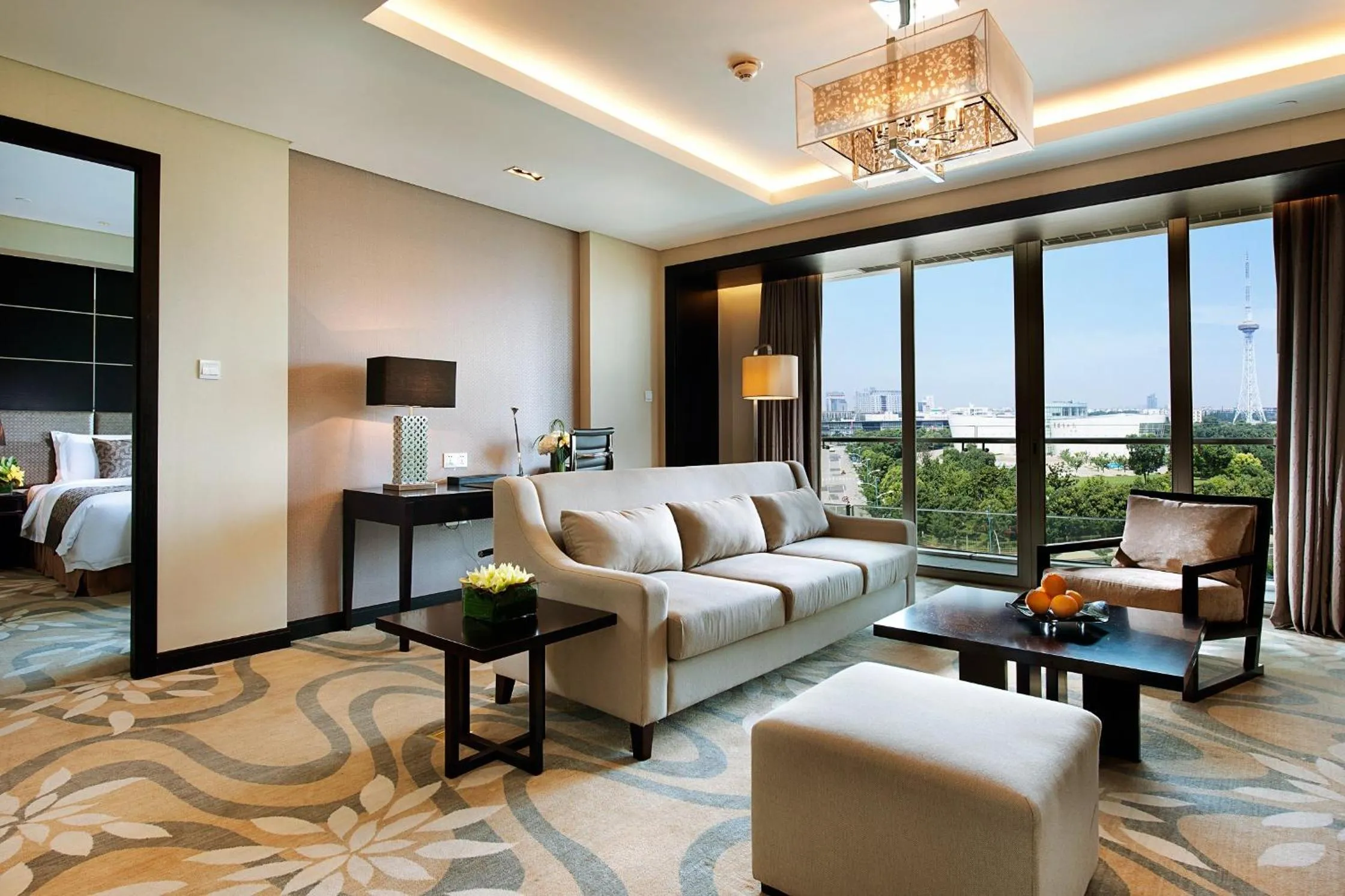 Photo of the whole room, Bed in Crowne Plaza Shanghai Xiayang Lake by IHG