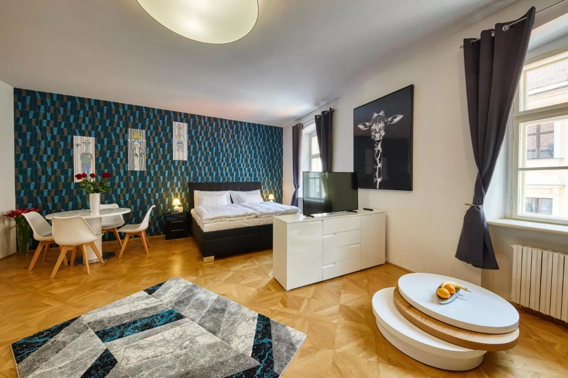 Living room, Bed in Aapartamentoos