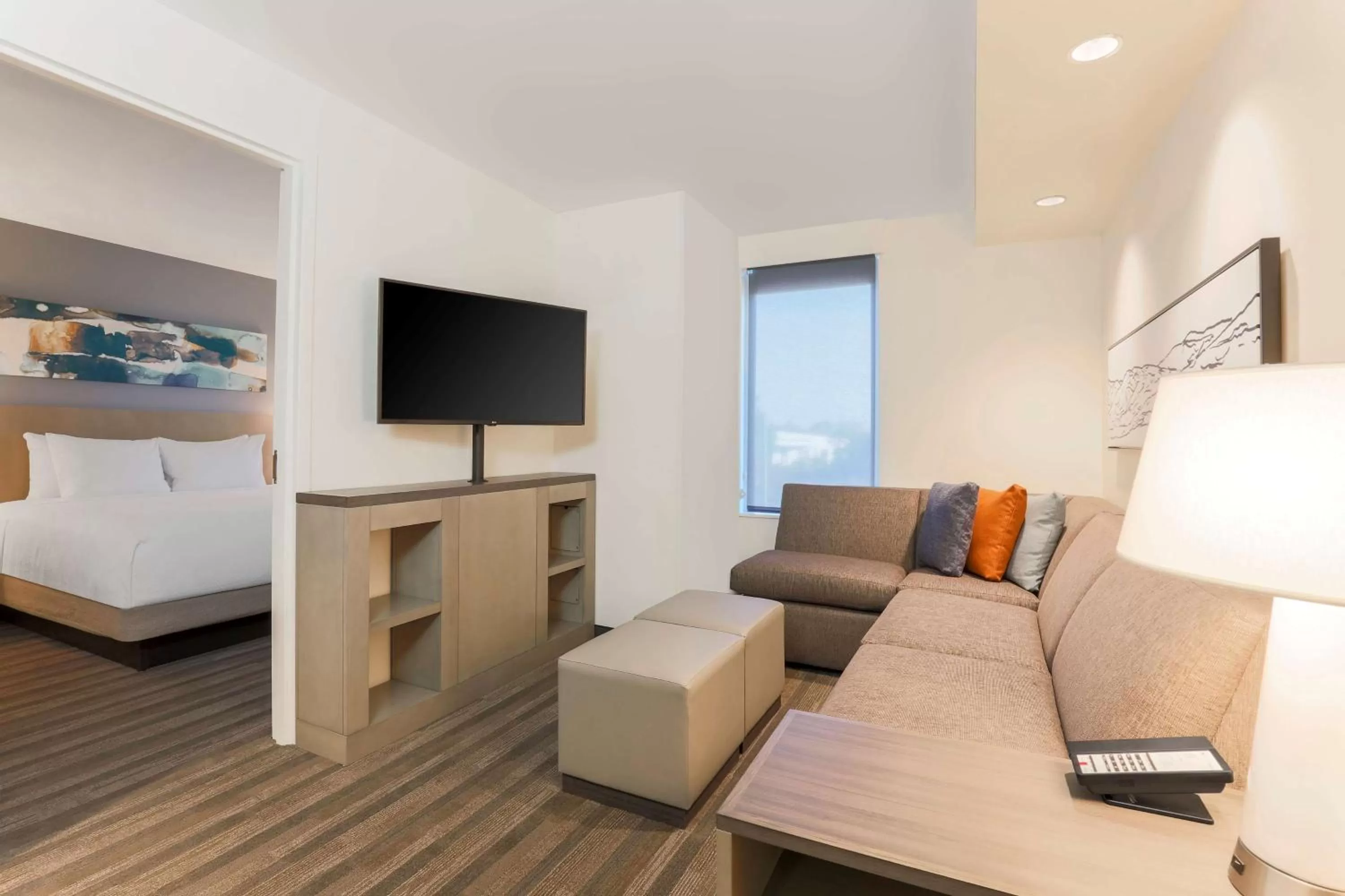 Photo of the whole room, Bed in Hyatt House Davis