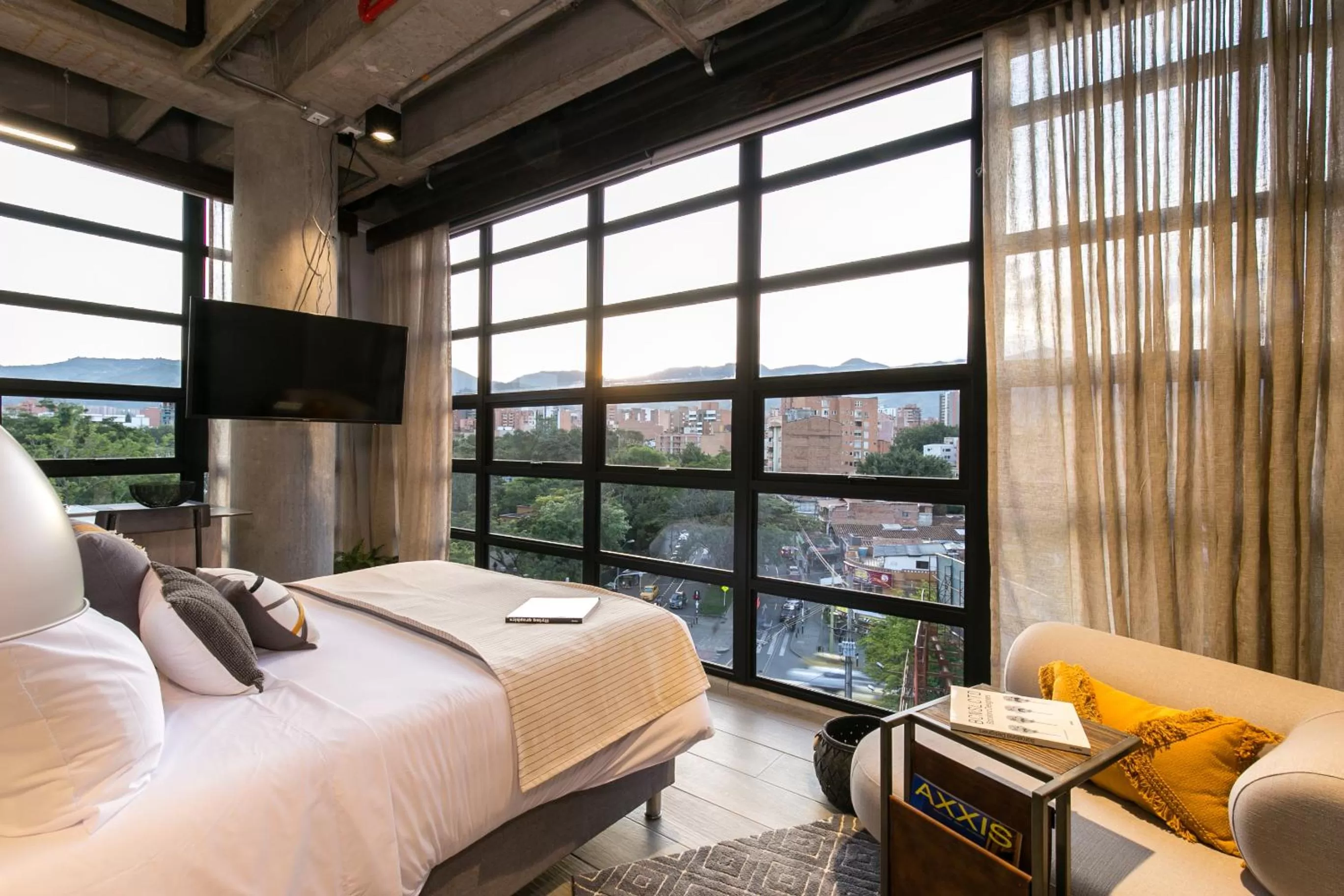 Bed in Factory Lofts Hotel