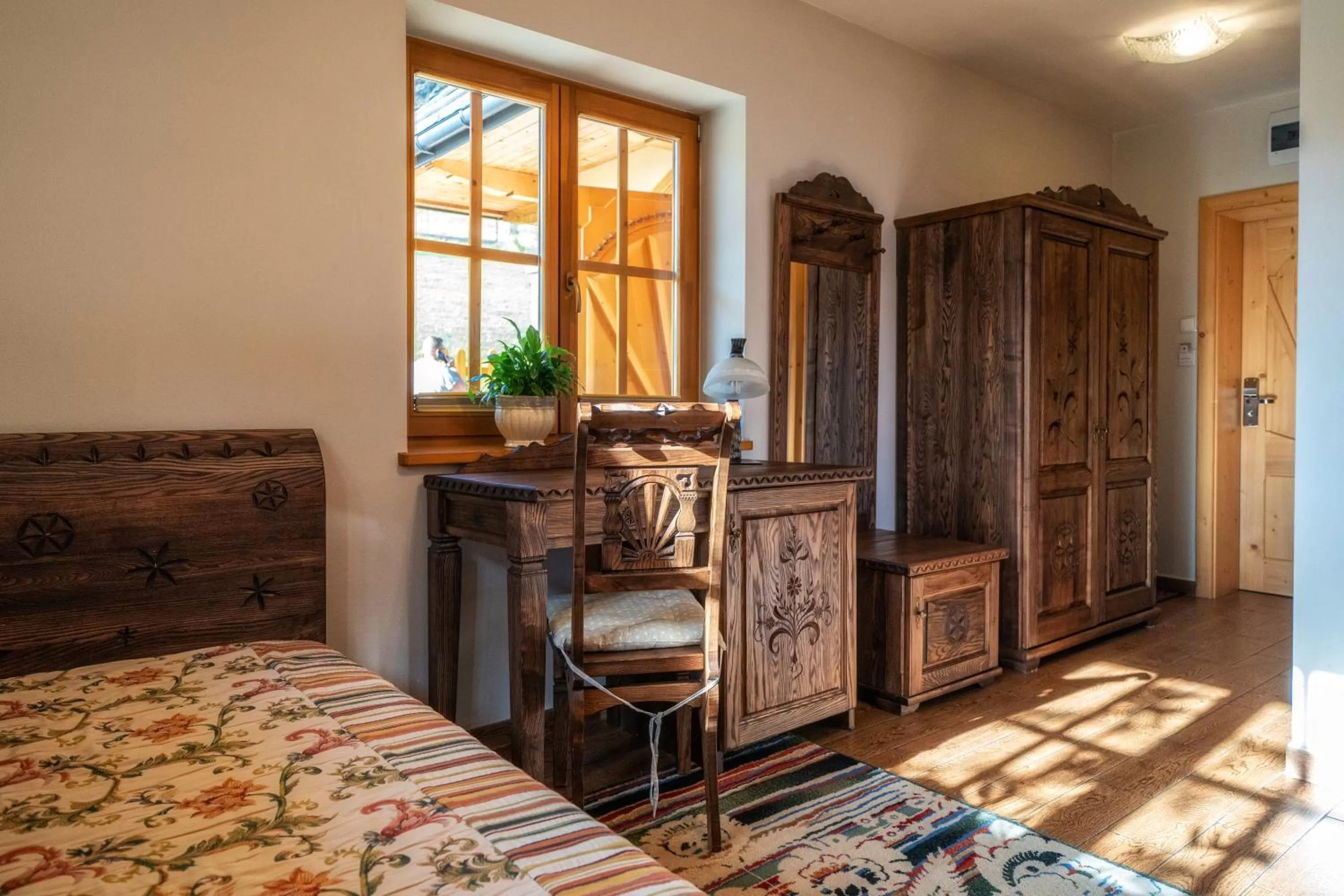 Seating area, Bed in Butorowy Dwór