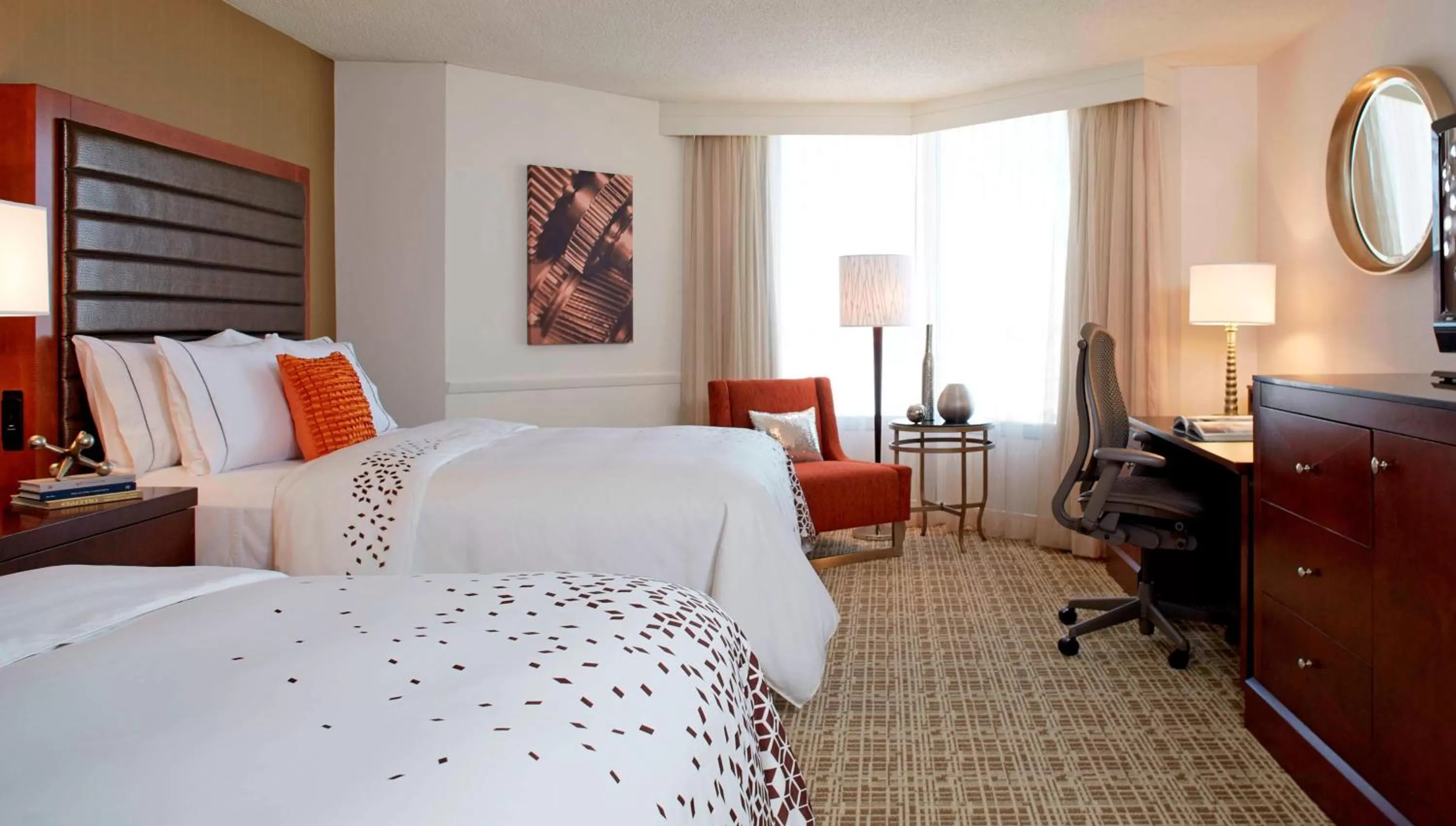 Bed in Renaissance St. Louis Airport Hotel