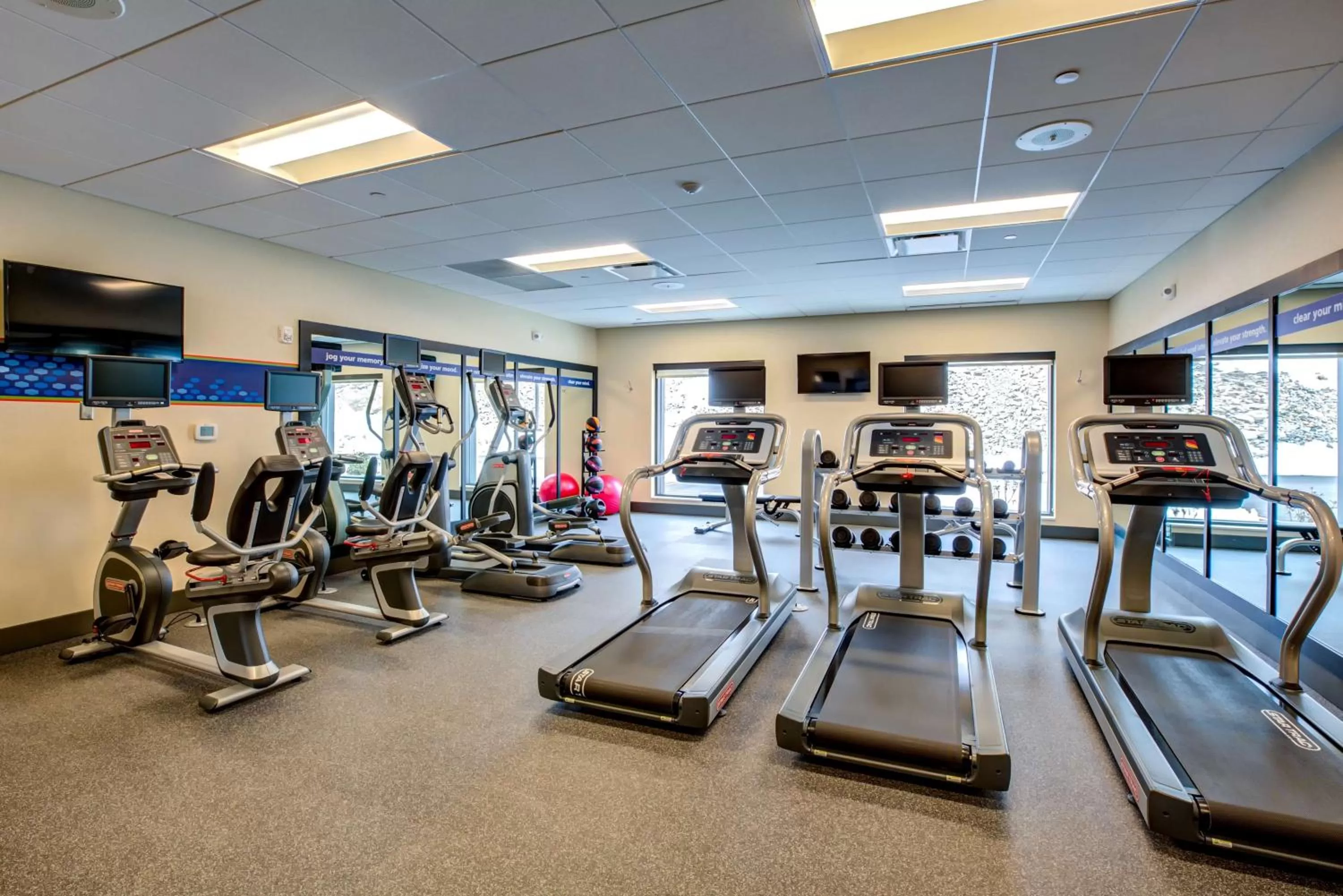 Fitness centre/facilities in Hampton Inn & Suites Boston/Waltham