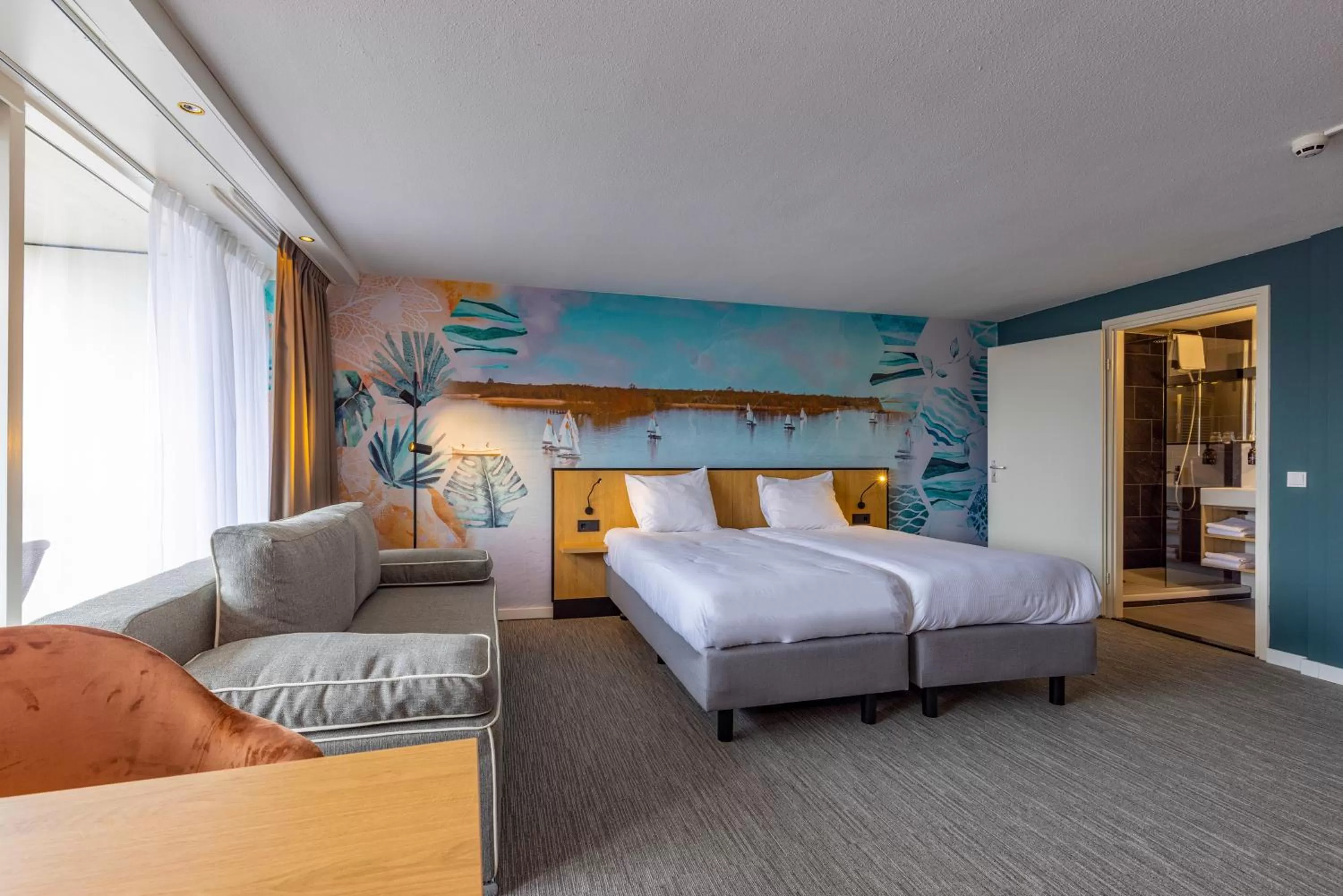 Bedroom, Bed in Fletcher Hotel Restaurant Loosdrecht-Amsterdam