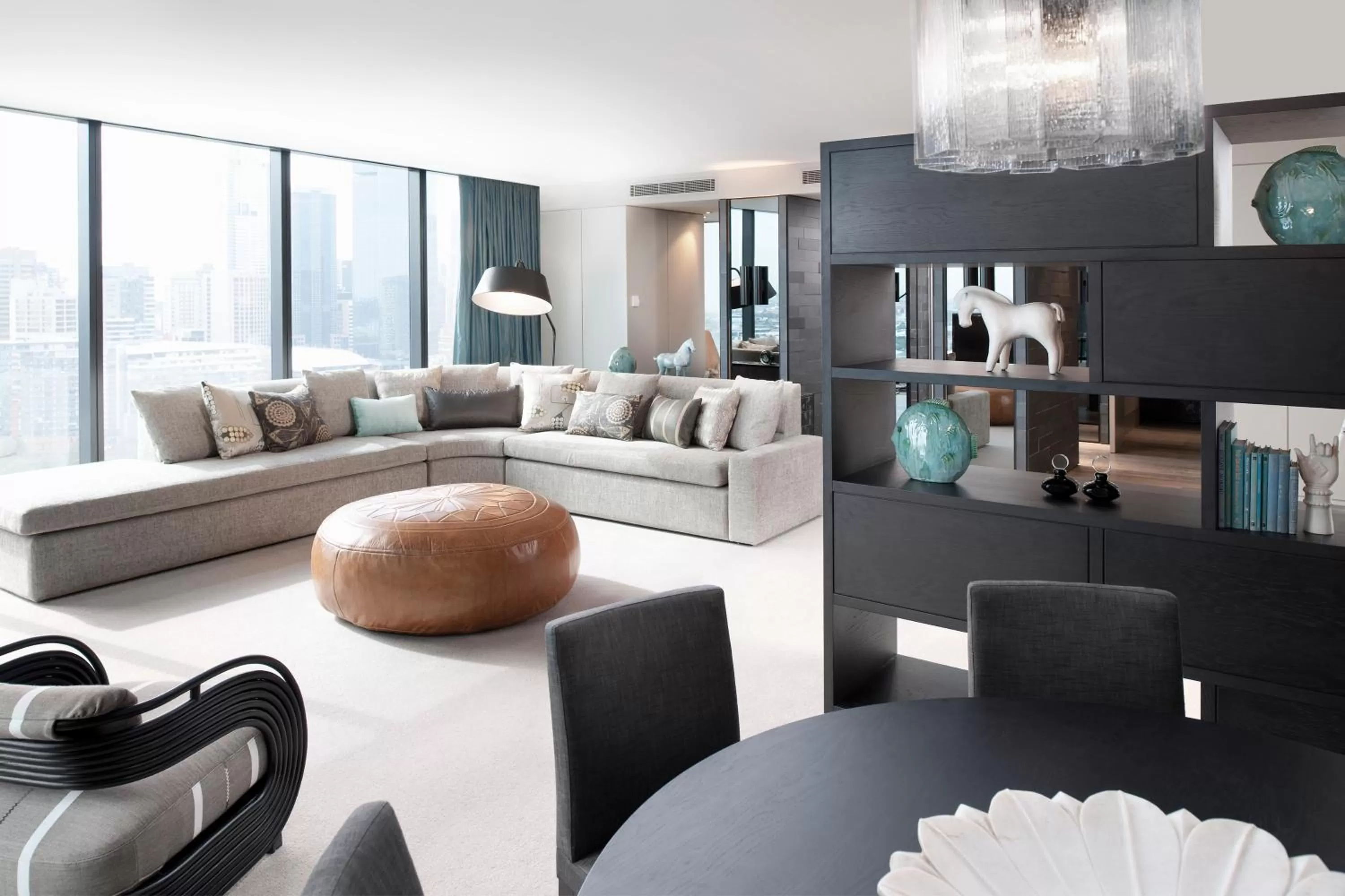 Living room in Crown Metropol Melbourne