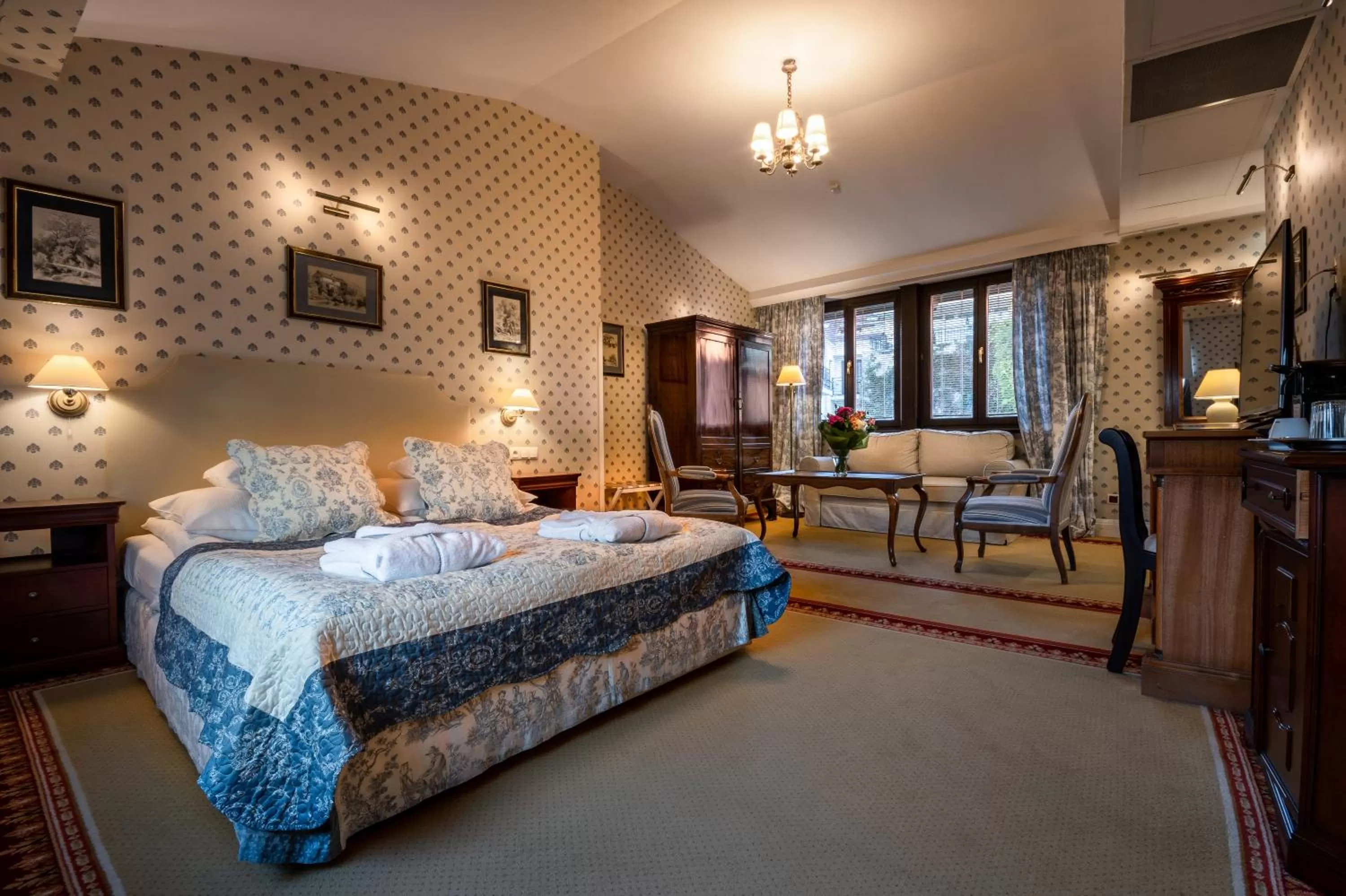 Bed in Hotel Gródek