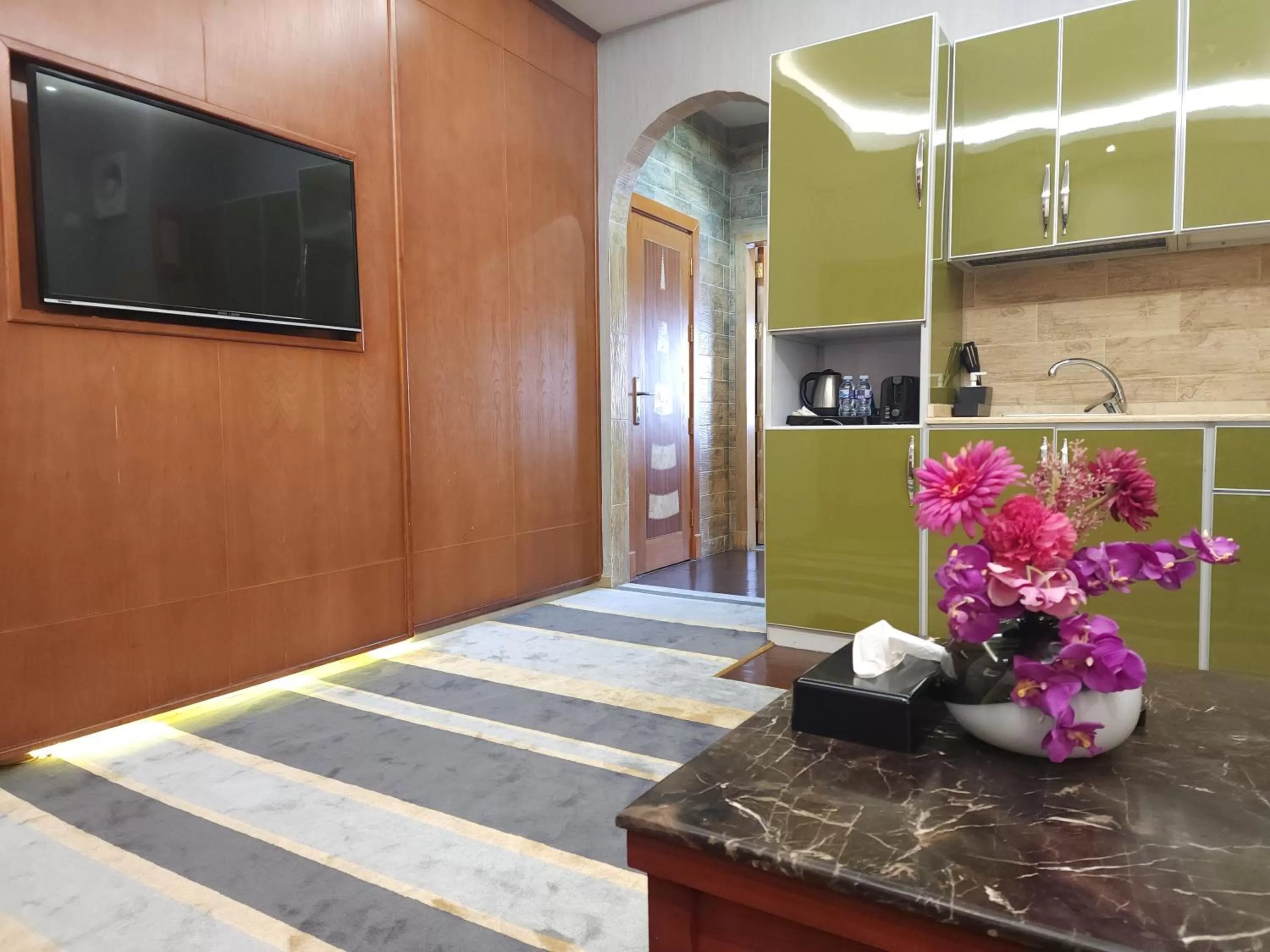 TV and multimedia in شاطيء الحياة للأجنحة الفندقية shaty alhayat