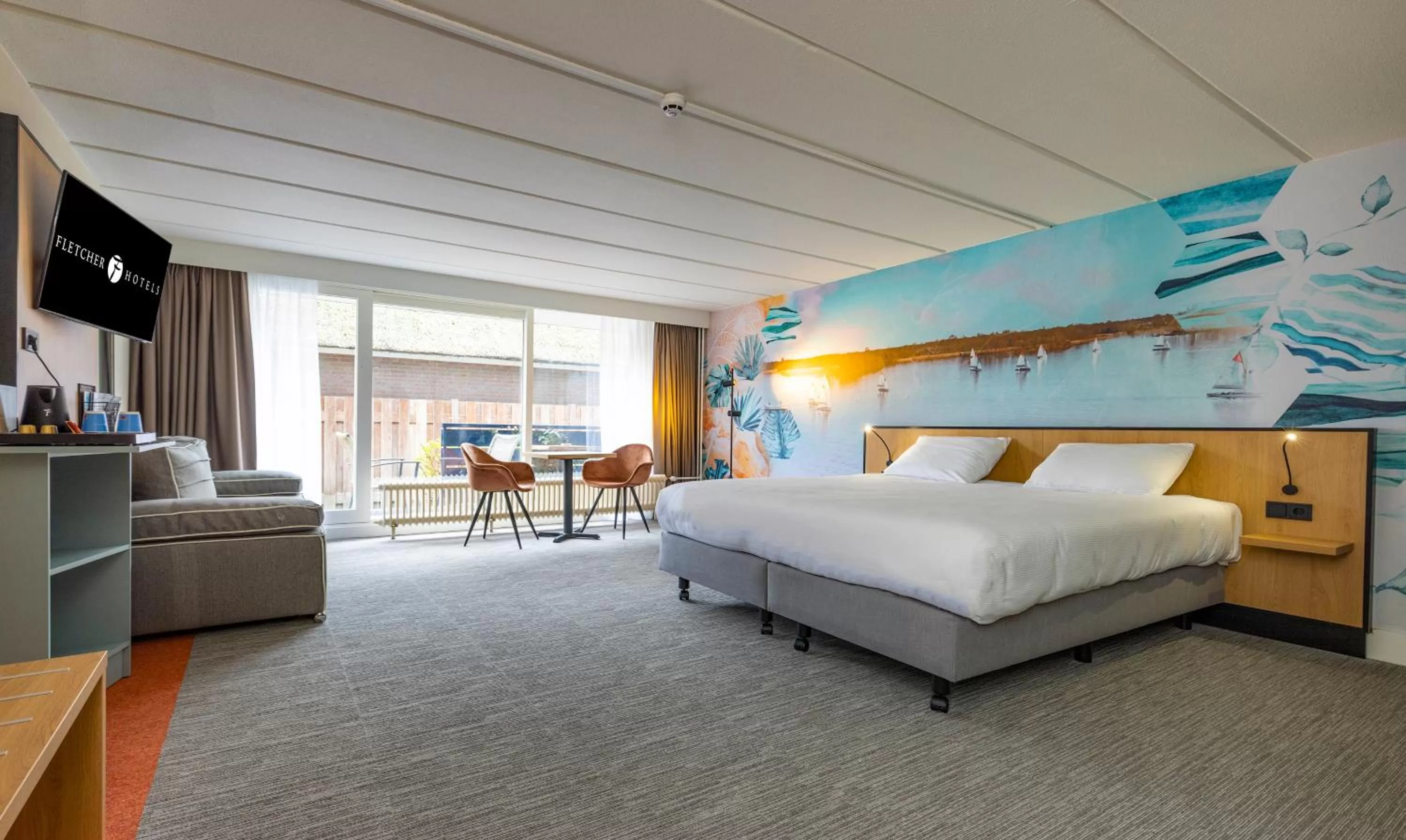 Bedroom, Bed in Fletcher Hotel Restaurant Loosdrecht-Amsterdam