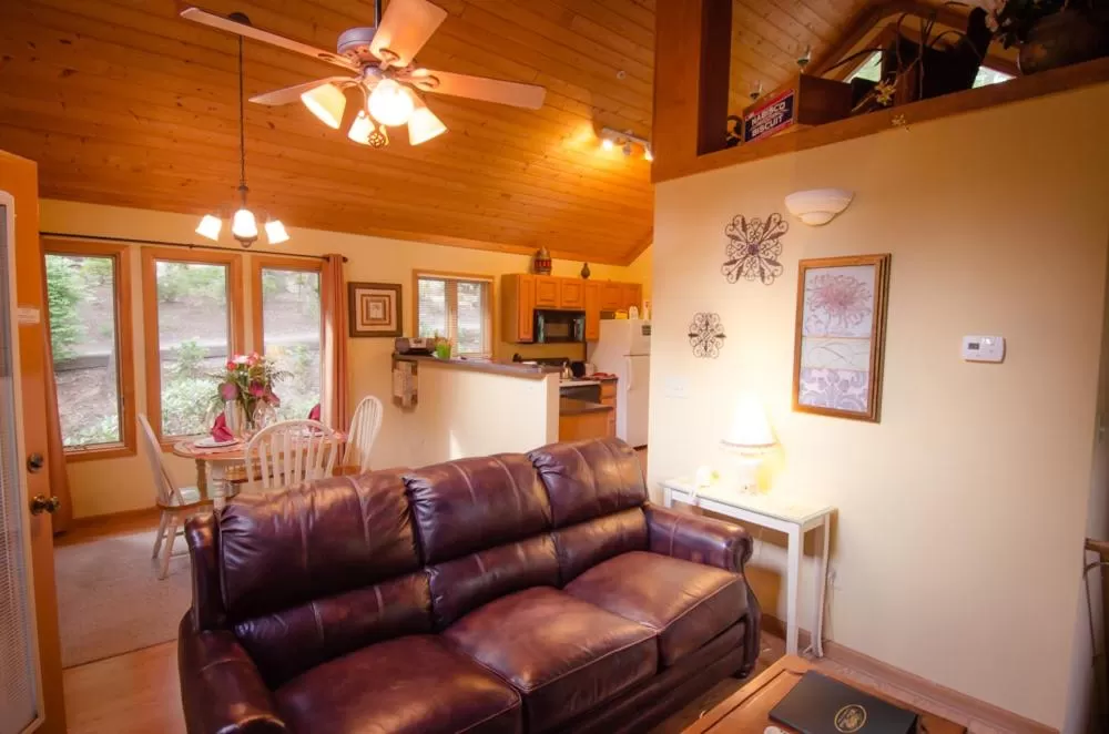 Seating area in Asheville Cabins of Willow Winds