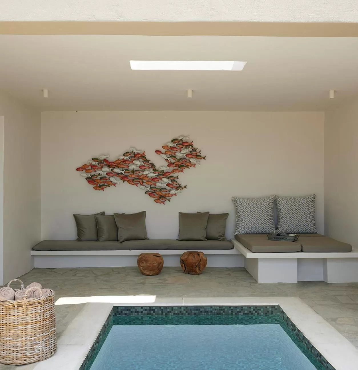 Seating area in Aeolis Tinos Suites