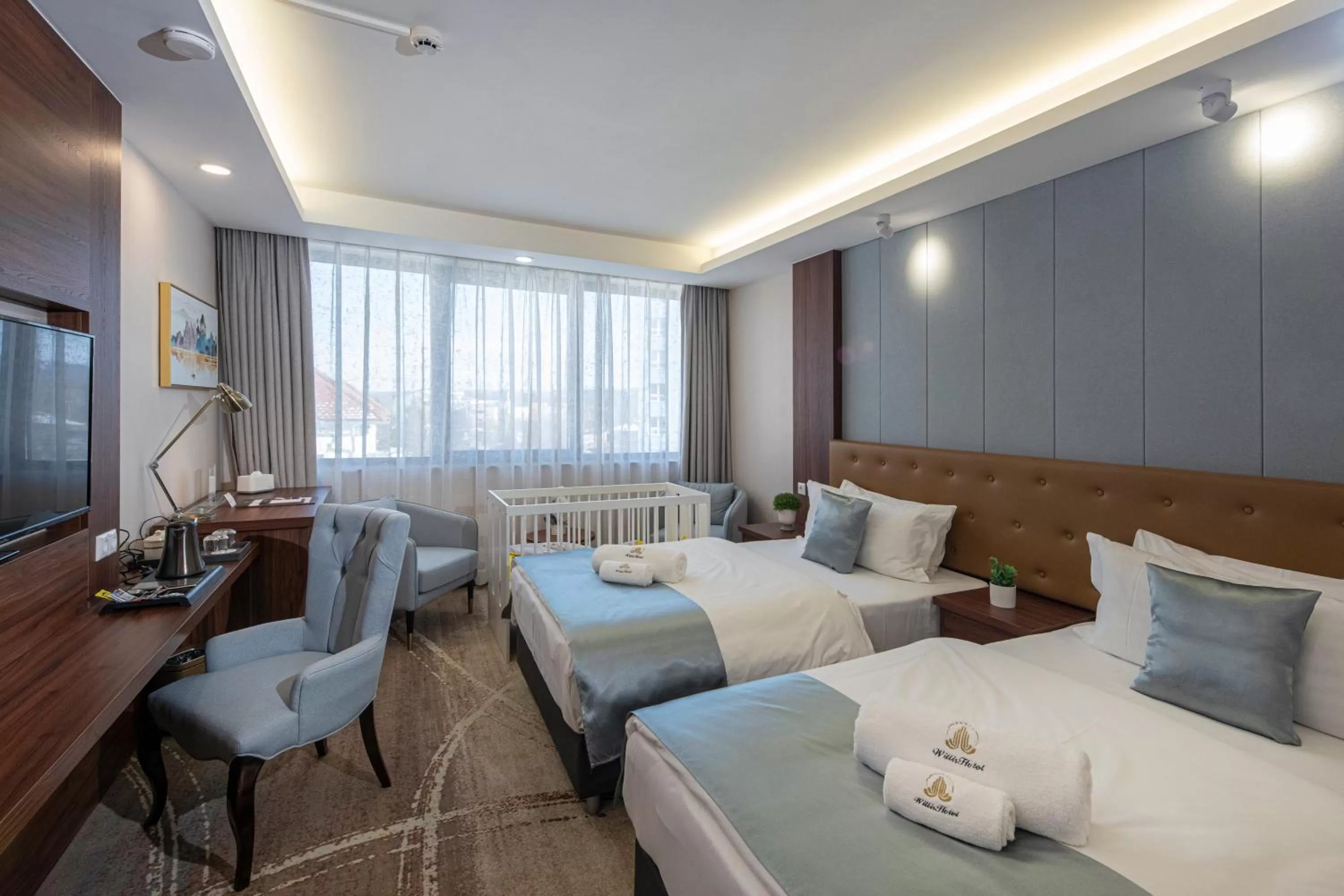 TV and multimedia, Bed in Willis Hotel Business & Wellness