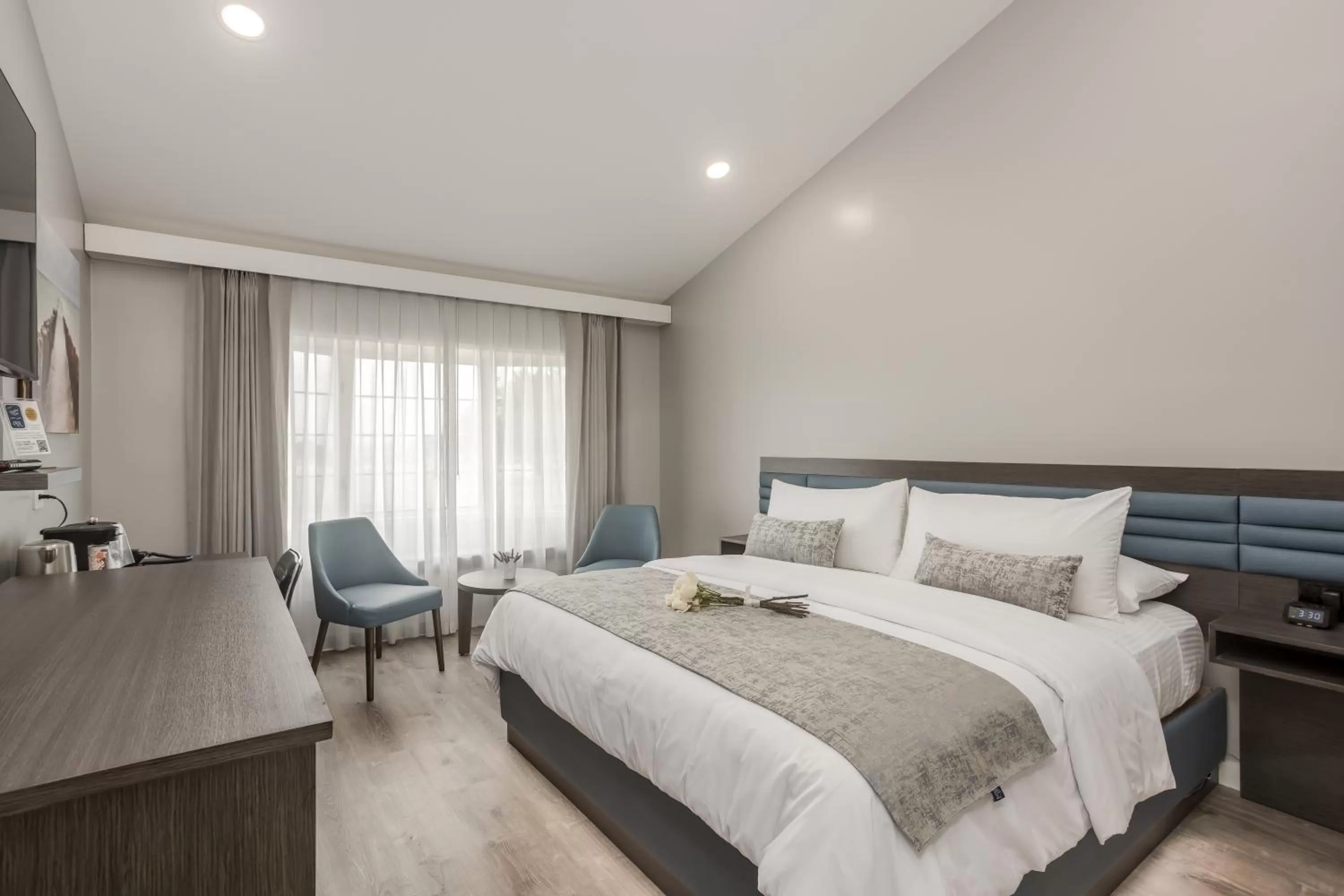 Shower, Bed in Harbor View Inn