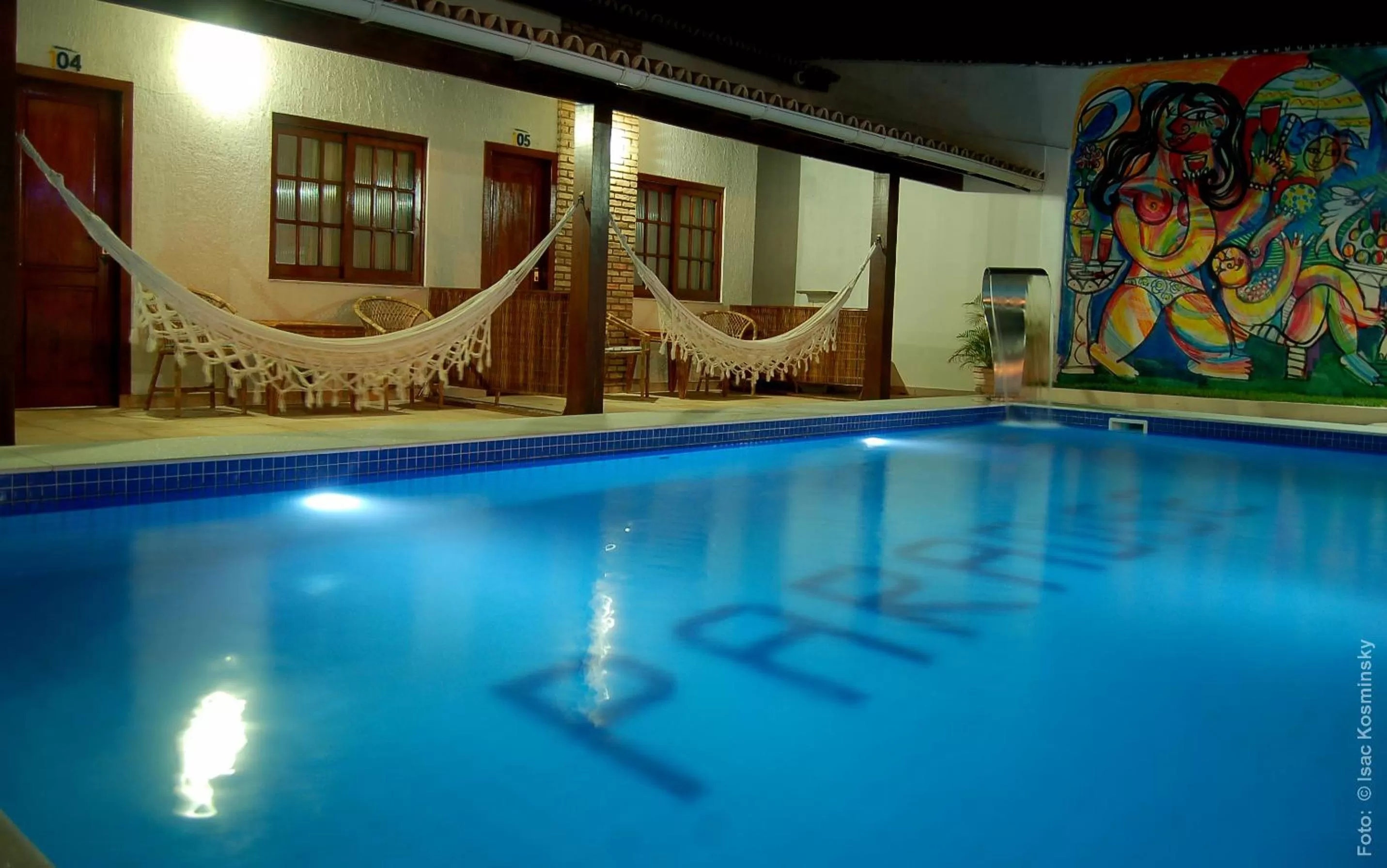 Night, Swimming Pool in Hotel Pousada Salvador Paradise