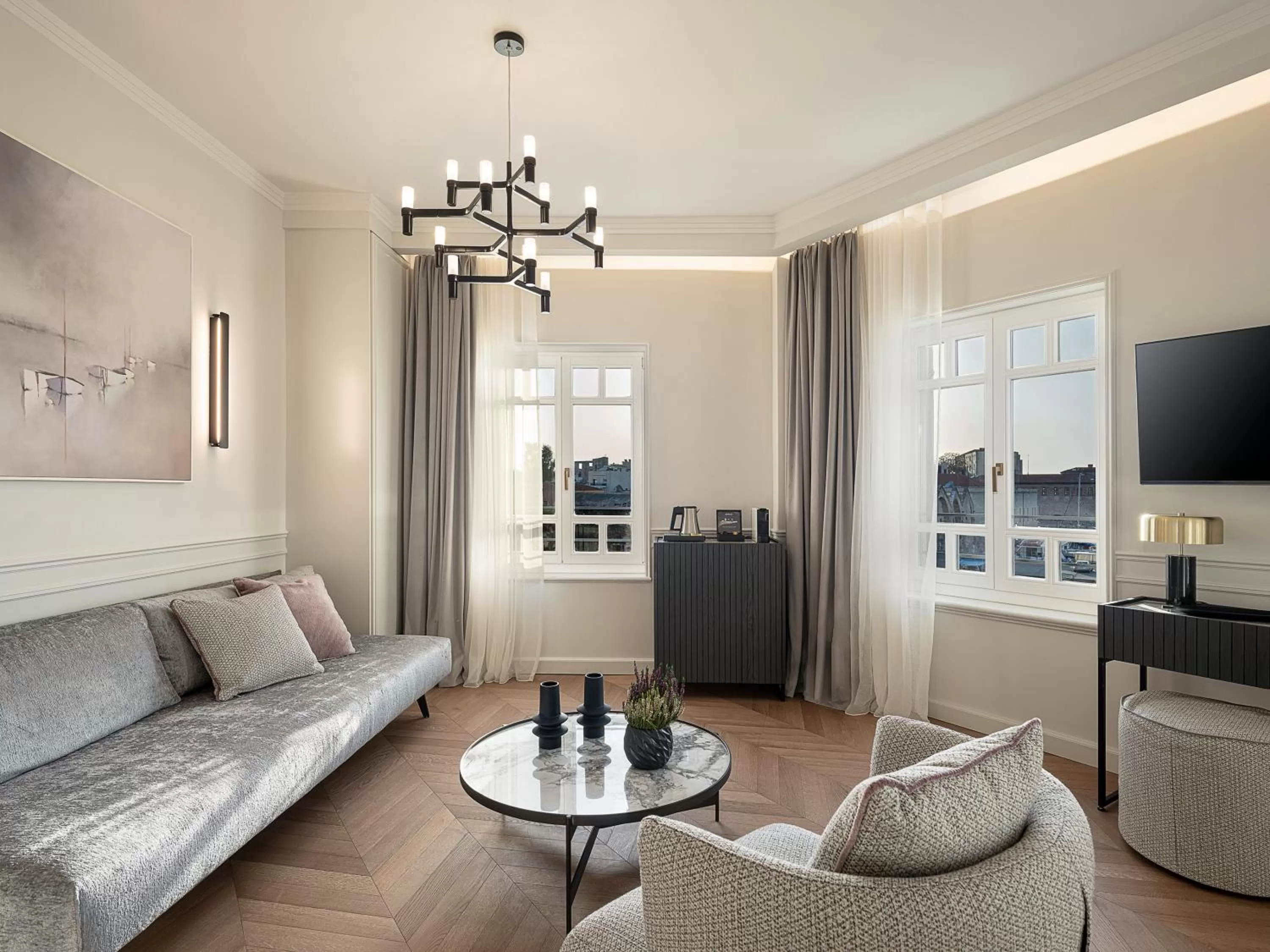 Living room in Riviera Suites