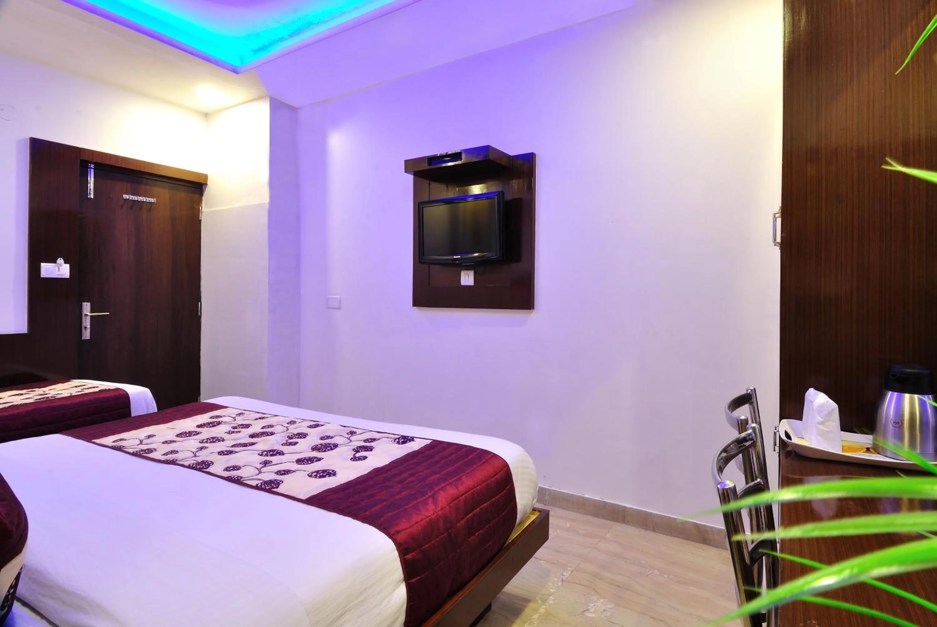 TV and multimedia, Bed in Hotel Nirmal Mahal - Paharganj - New Delhi
