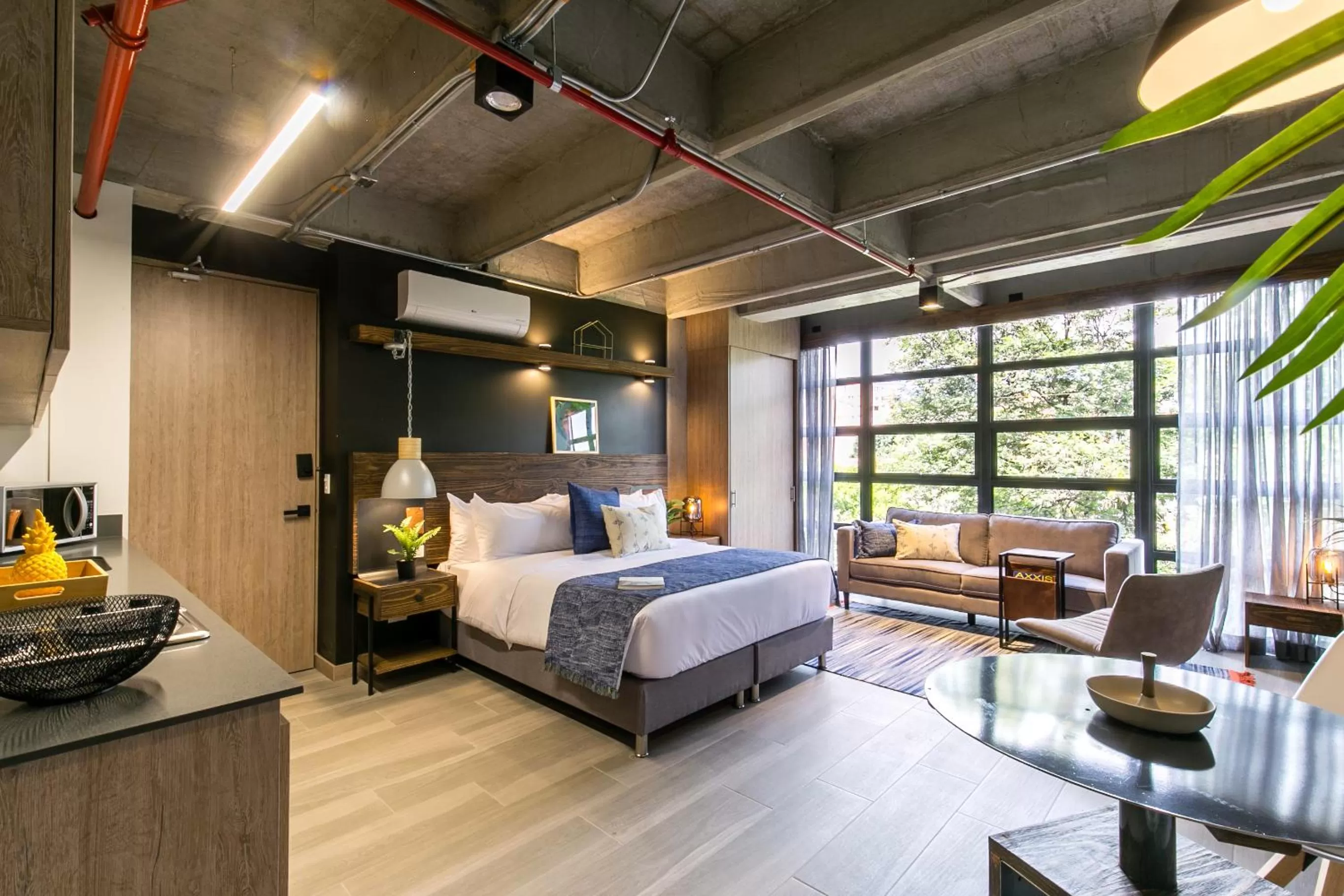 Bed in Factory Lofts Hotel