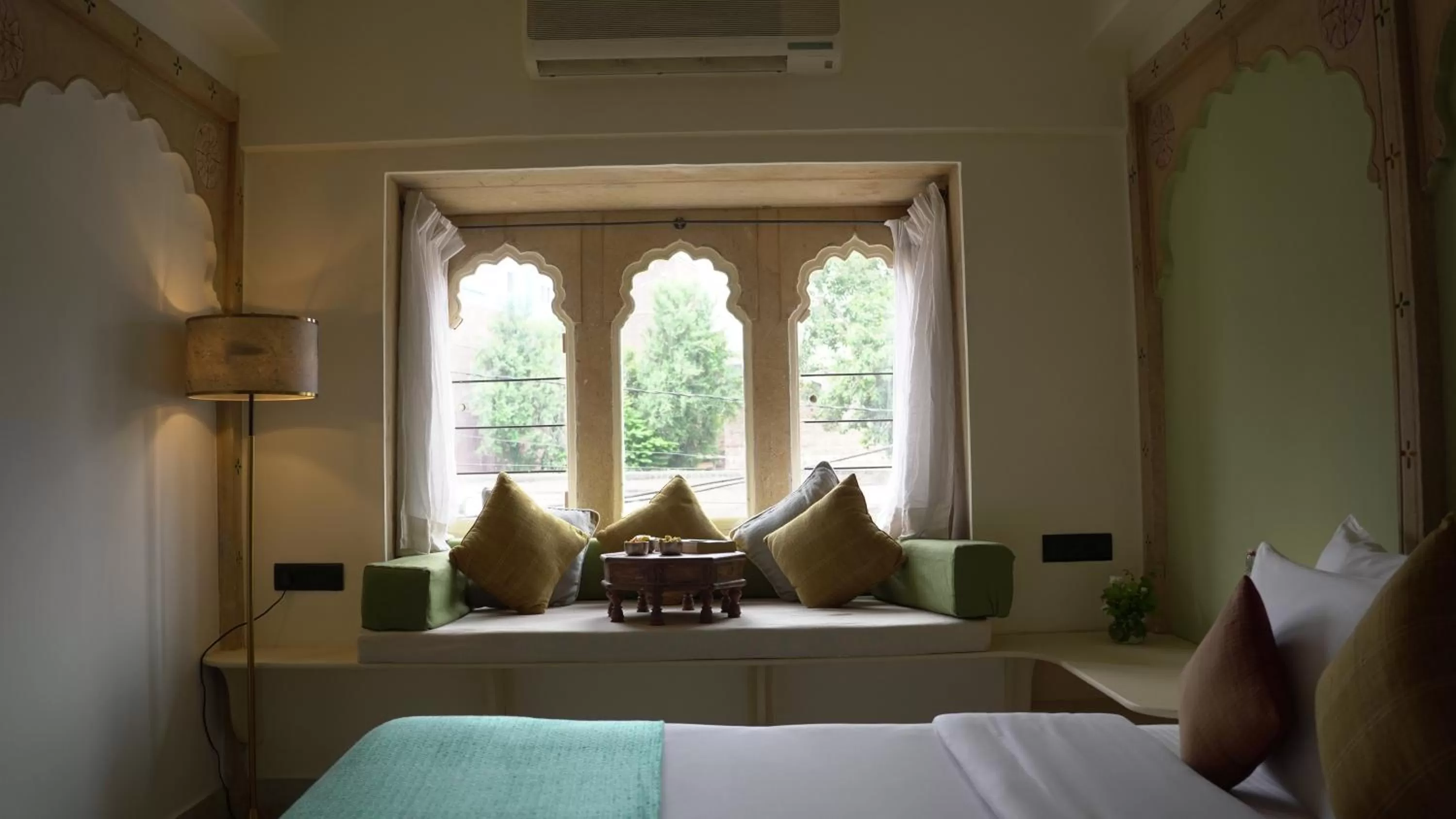 Bed, Seating Area in The Stepwell Hotel