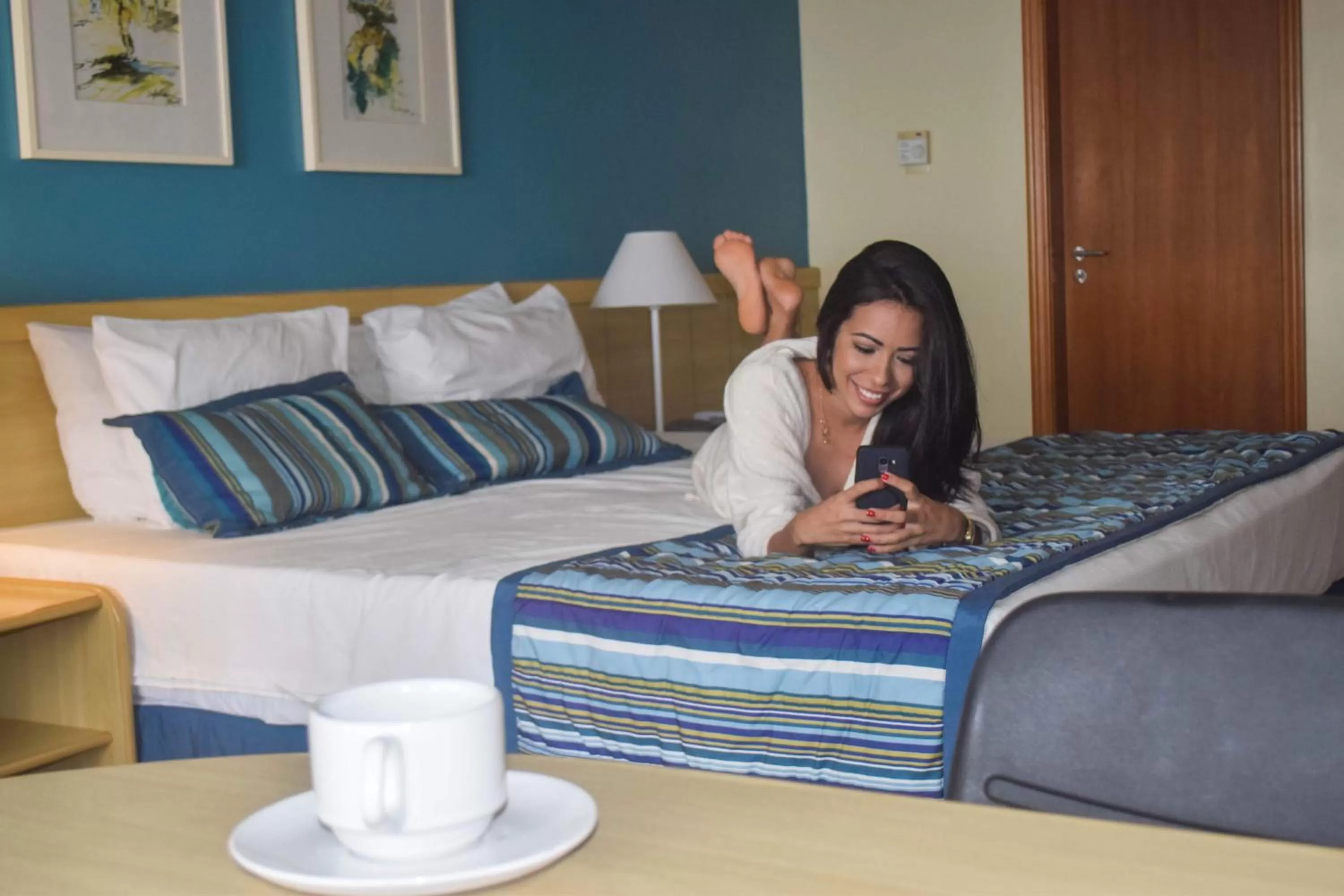 People, Bed in Reymar Hotel Maceió
