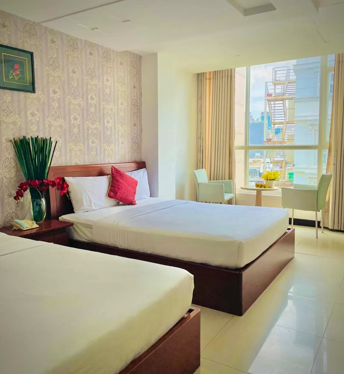 Bedroom, Bed in Gold hotel, Saigon