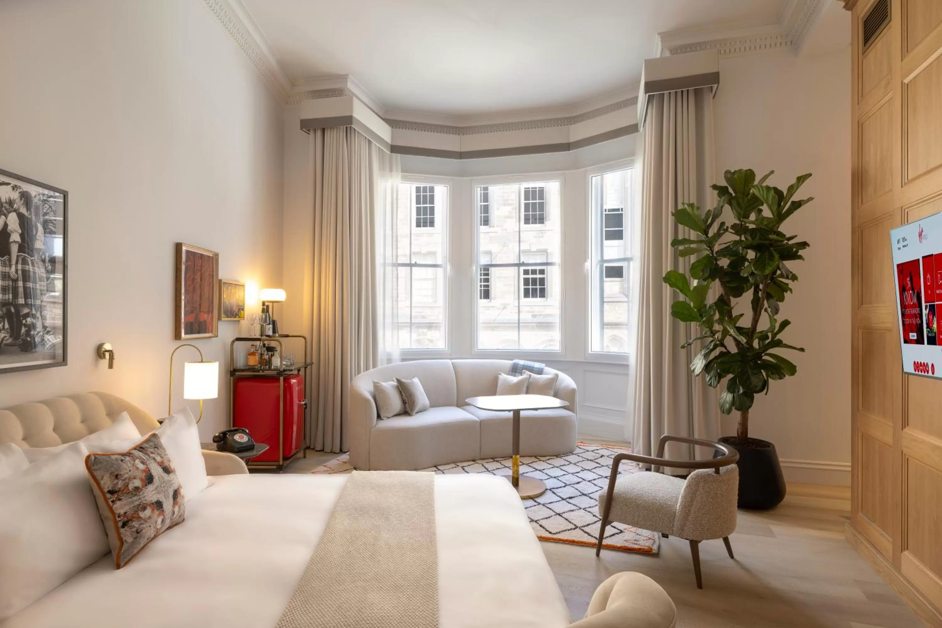 Bed in Virgin Hotels Edinburgh