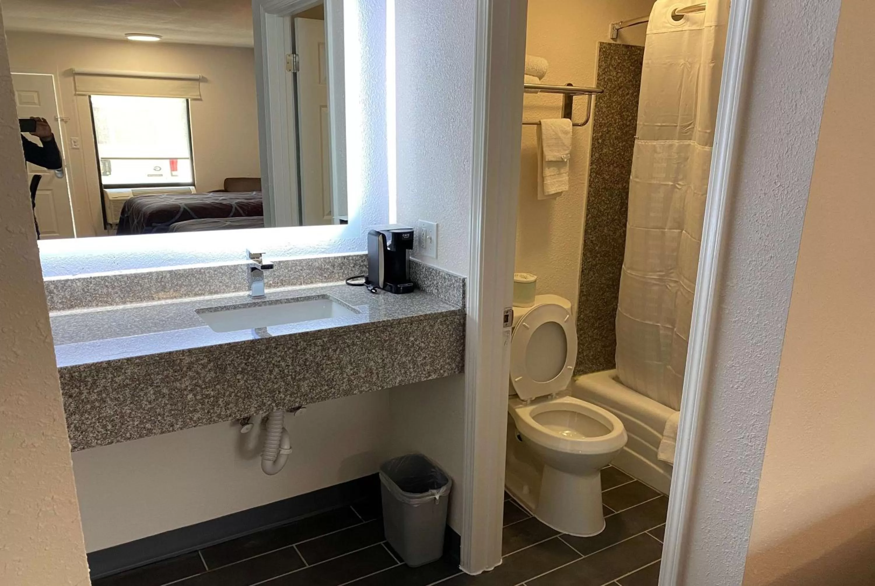 Bathroom in Super 8 by Wyndham Marietta/West/Atl Area