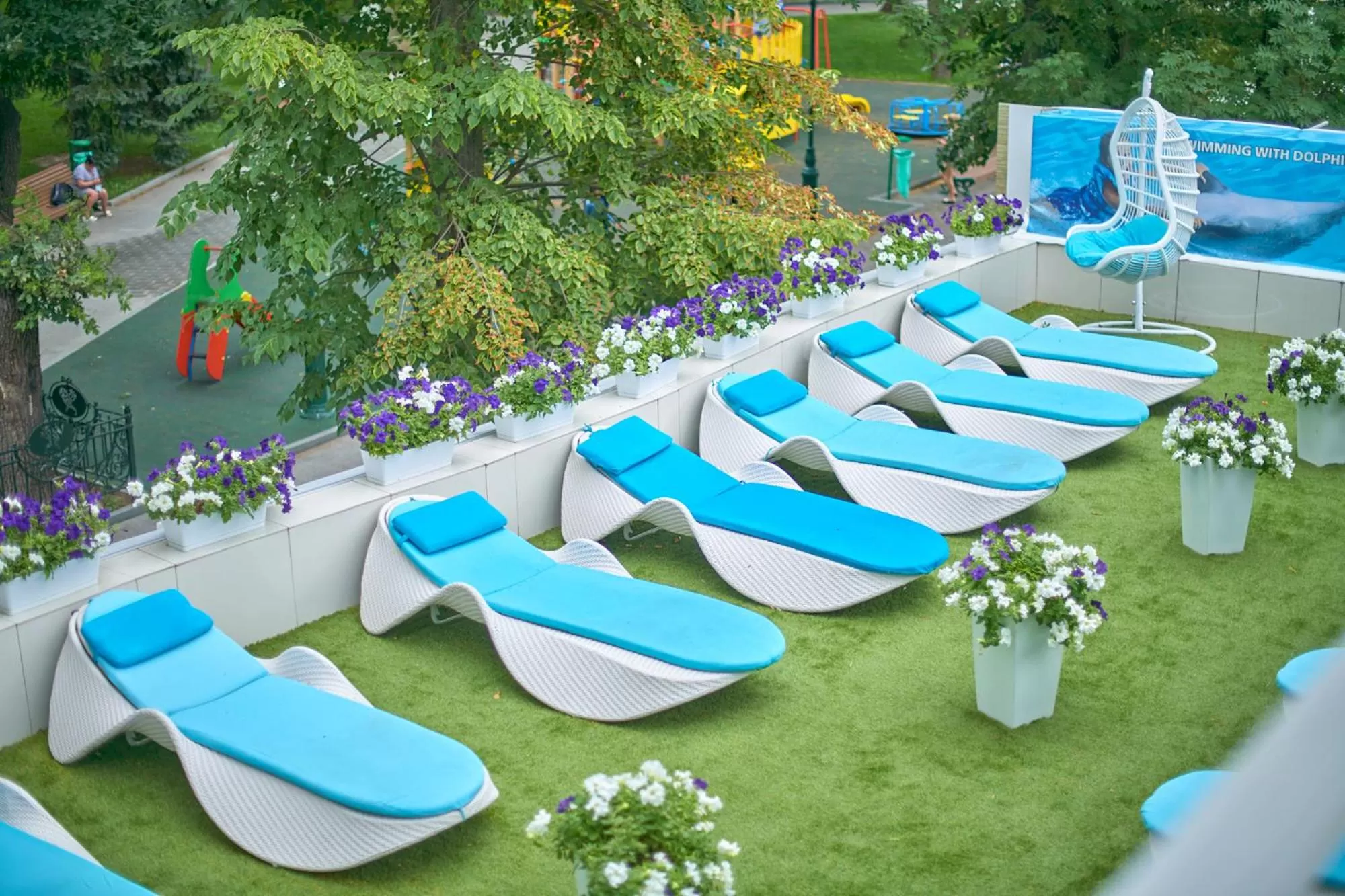 Balcony/Terrace in Hotel & Spa NEMO with dolphins