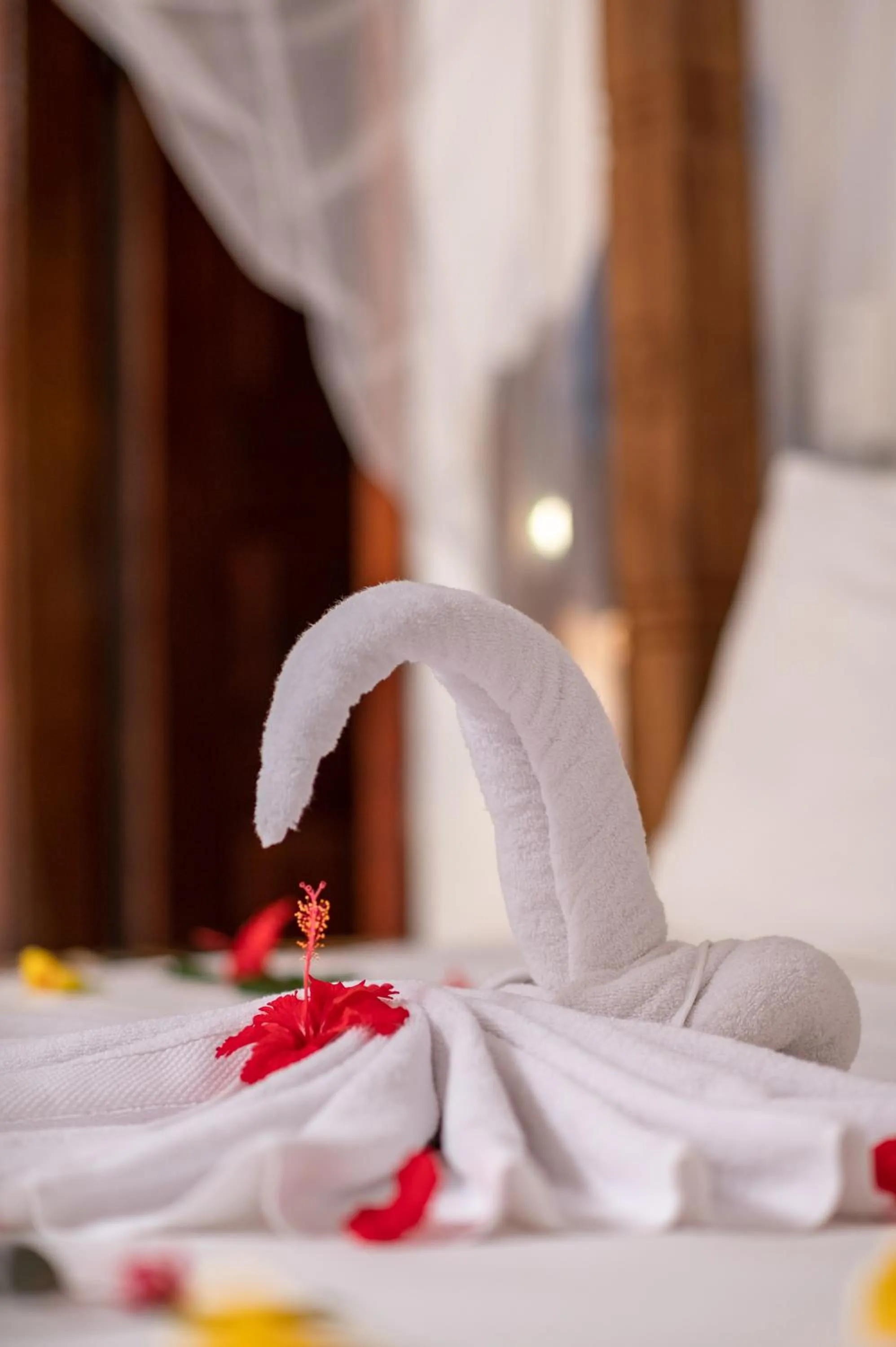 Bed in Hakuna Majiwe Beach Lodge