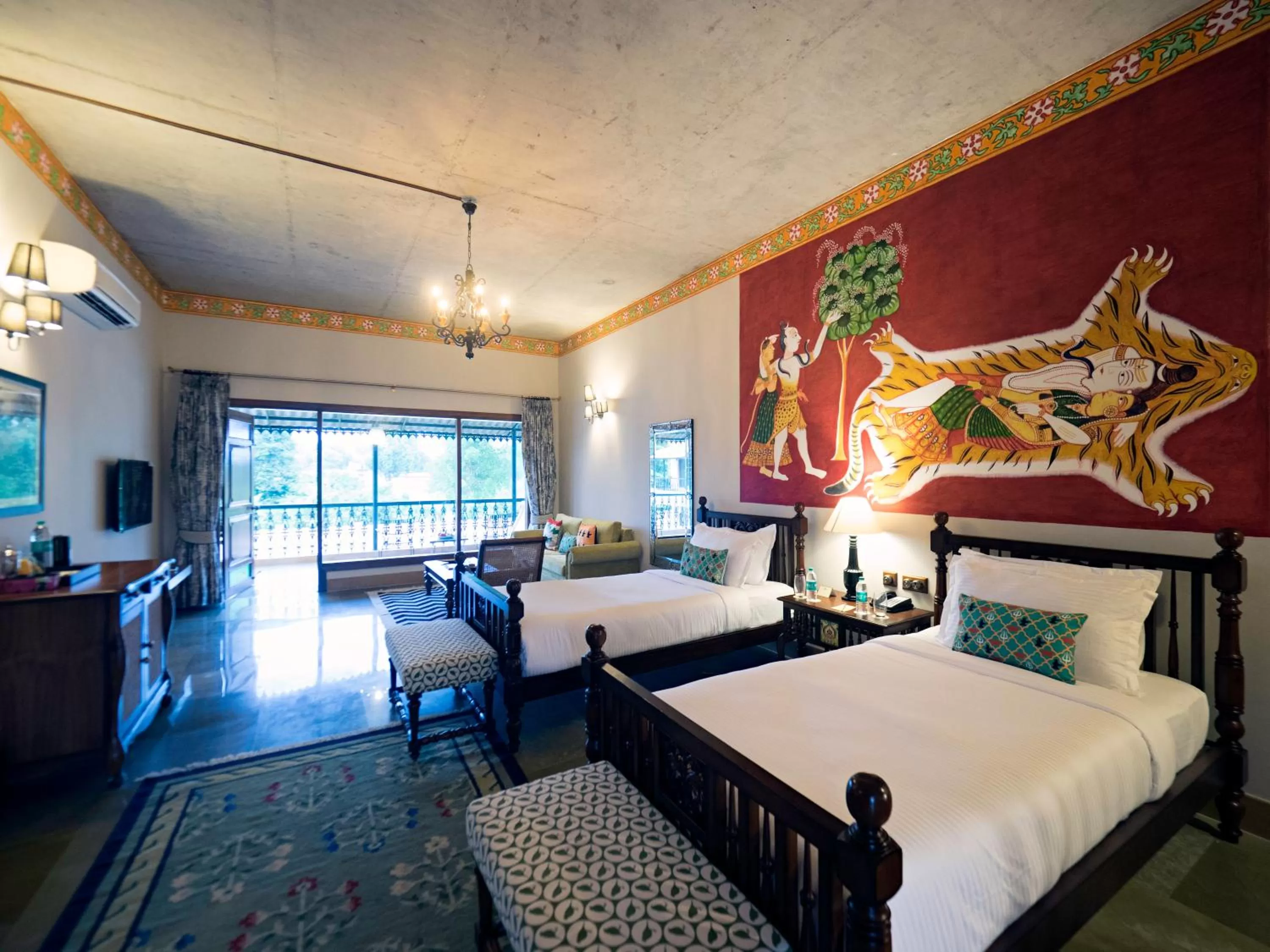 Bed in Tree of Life Resort & Spa Varanasi