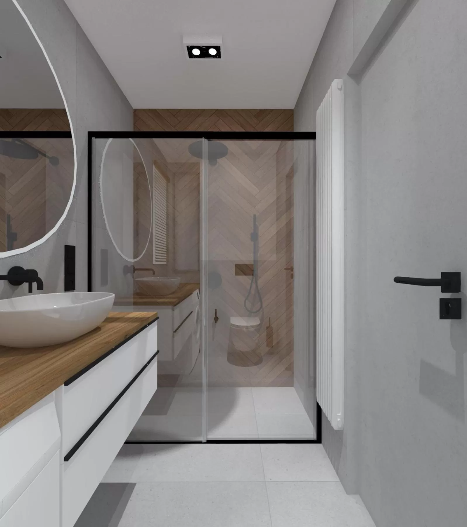 Shower, Bed in Stylowe Apartamenty Plewiska