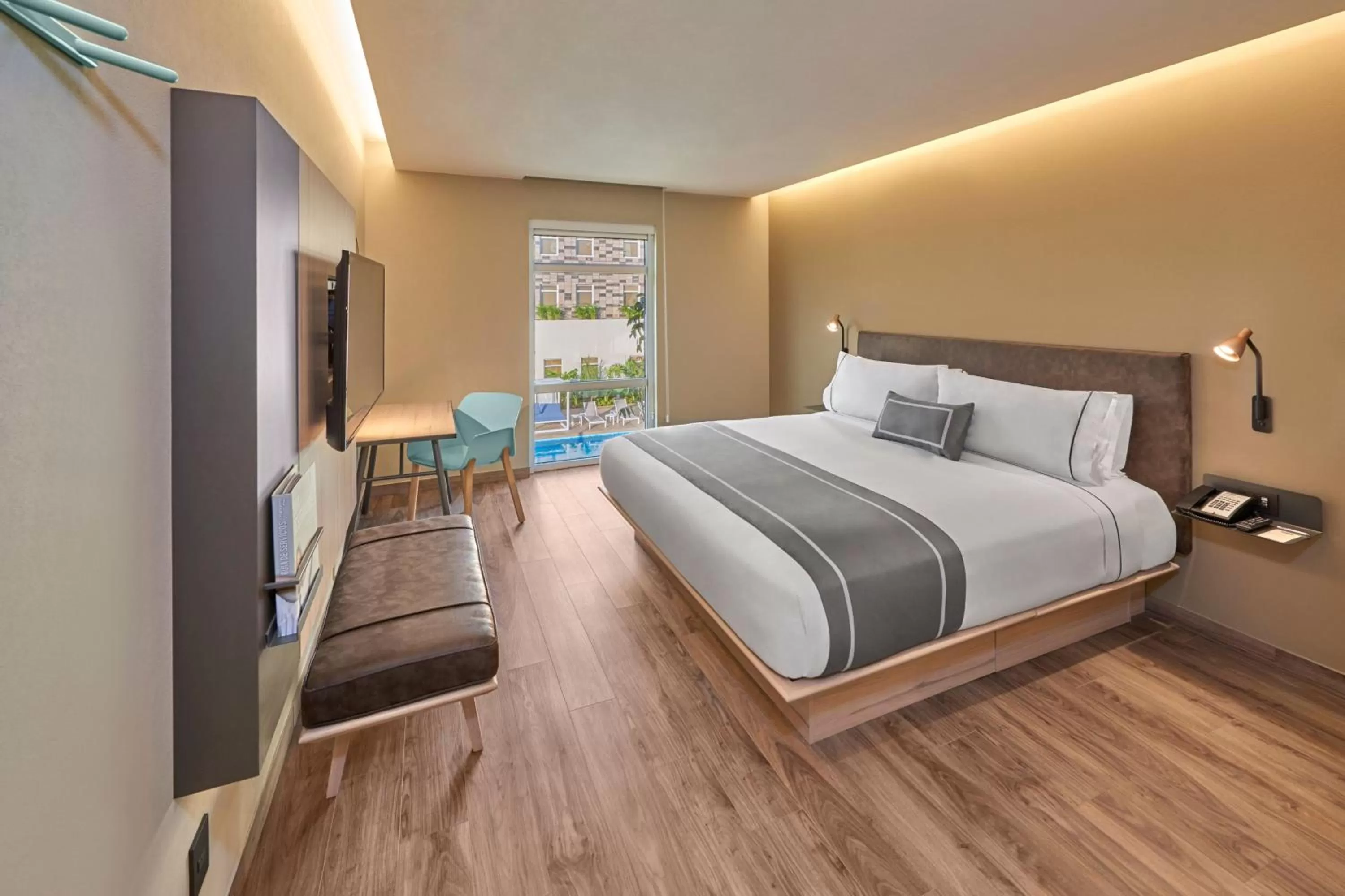 Bedroom, Bed in City Express Plus by Marriott Cancun Aeropuerto Riviera