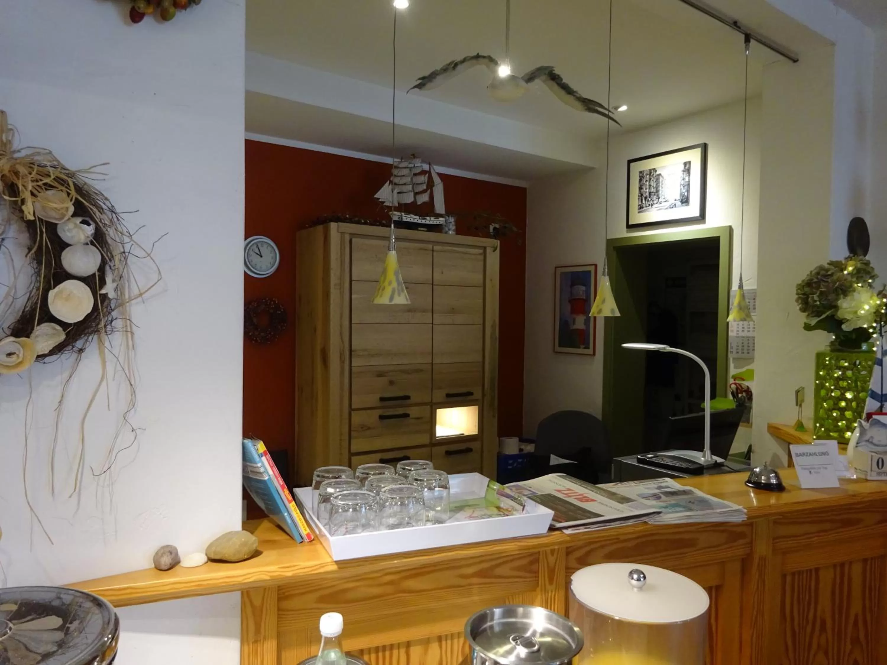 Lobby or reception, Dining Area in Pension Zur Fährbrücke