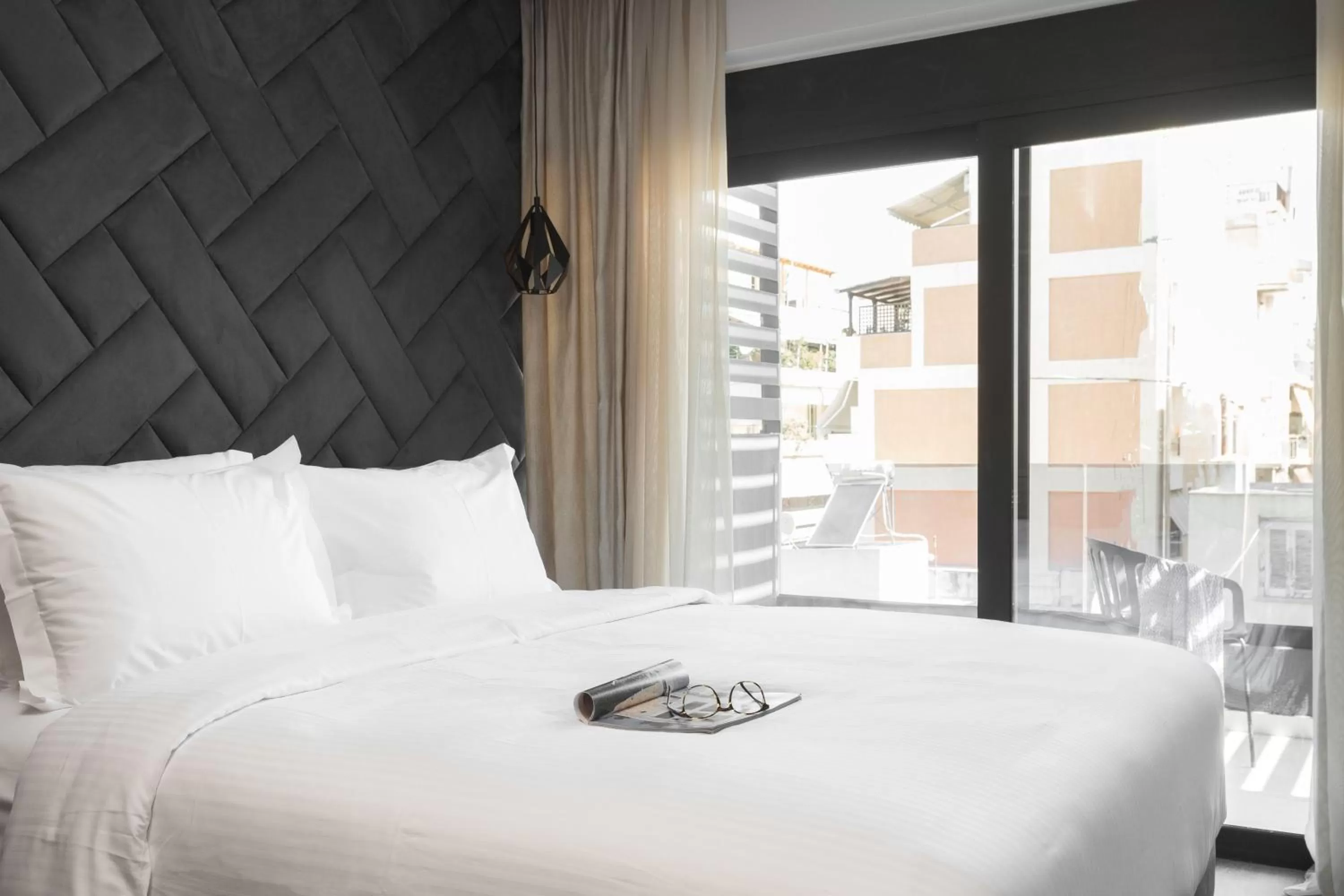 Bed in LUX&EASY Athens Downtown Apartments