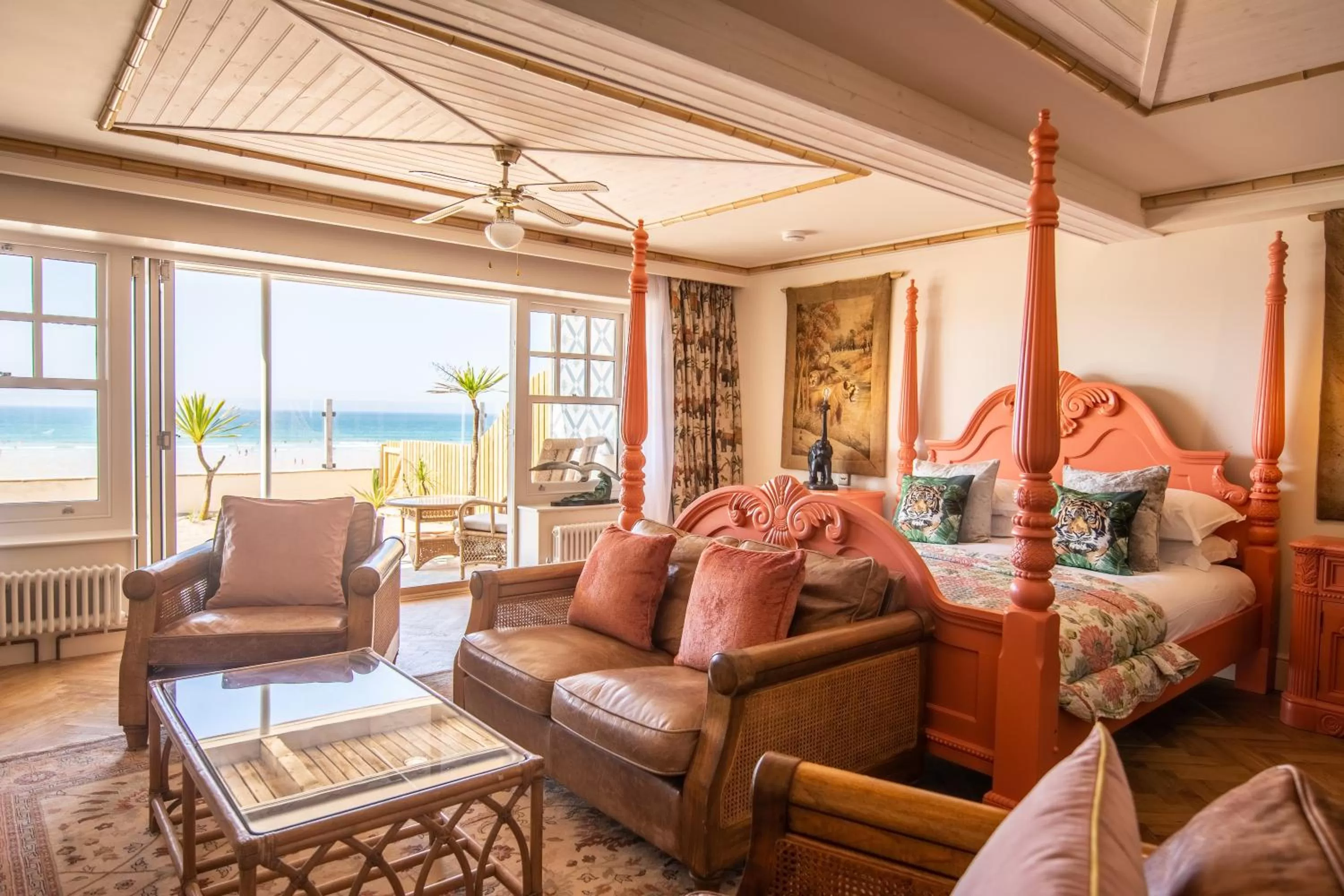 Balcony/Terrace in Tolcarne Beach Colonial Restaurant and Rooms