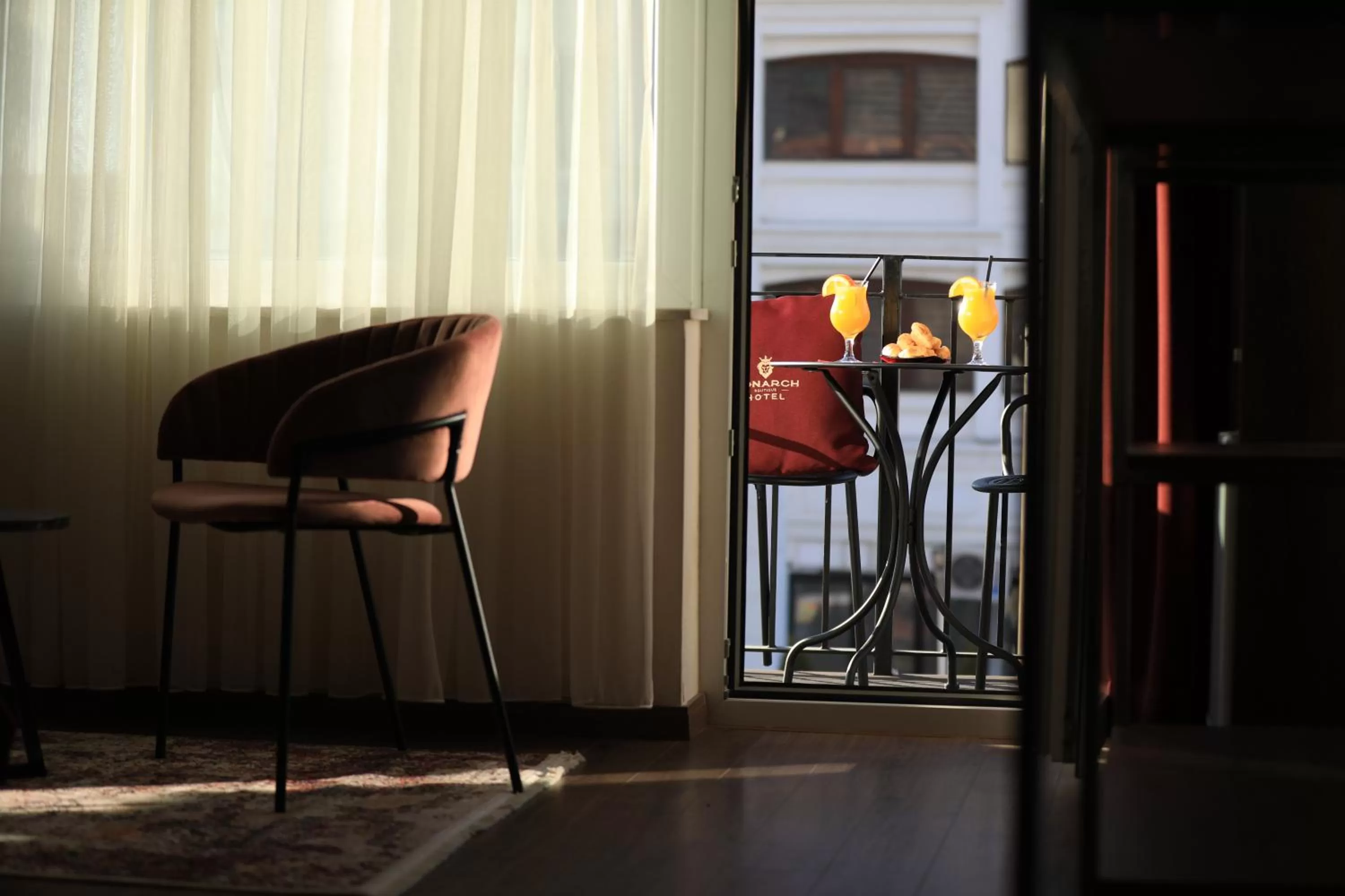 Seating area in Monarch Hotel