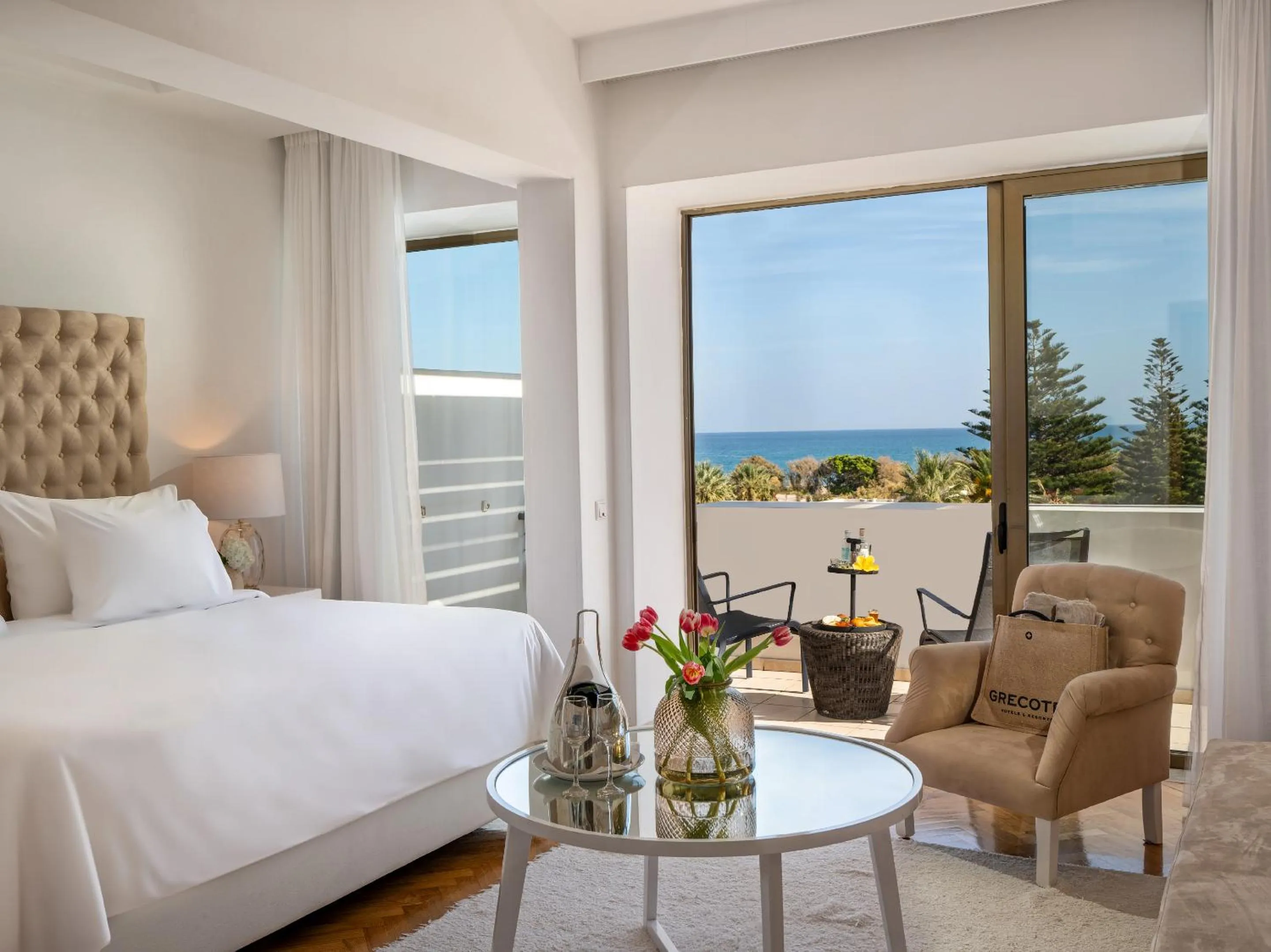 View (from property/room), Bed in Grecotel Creta Palace