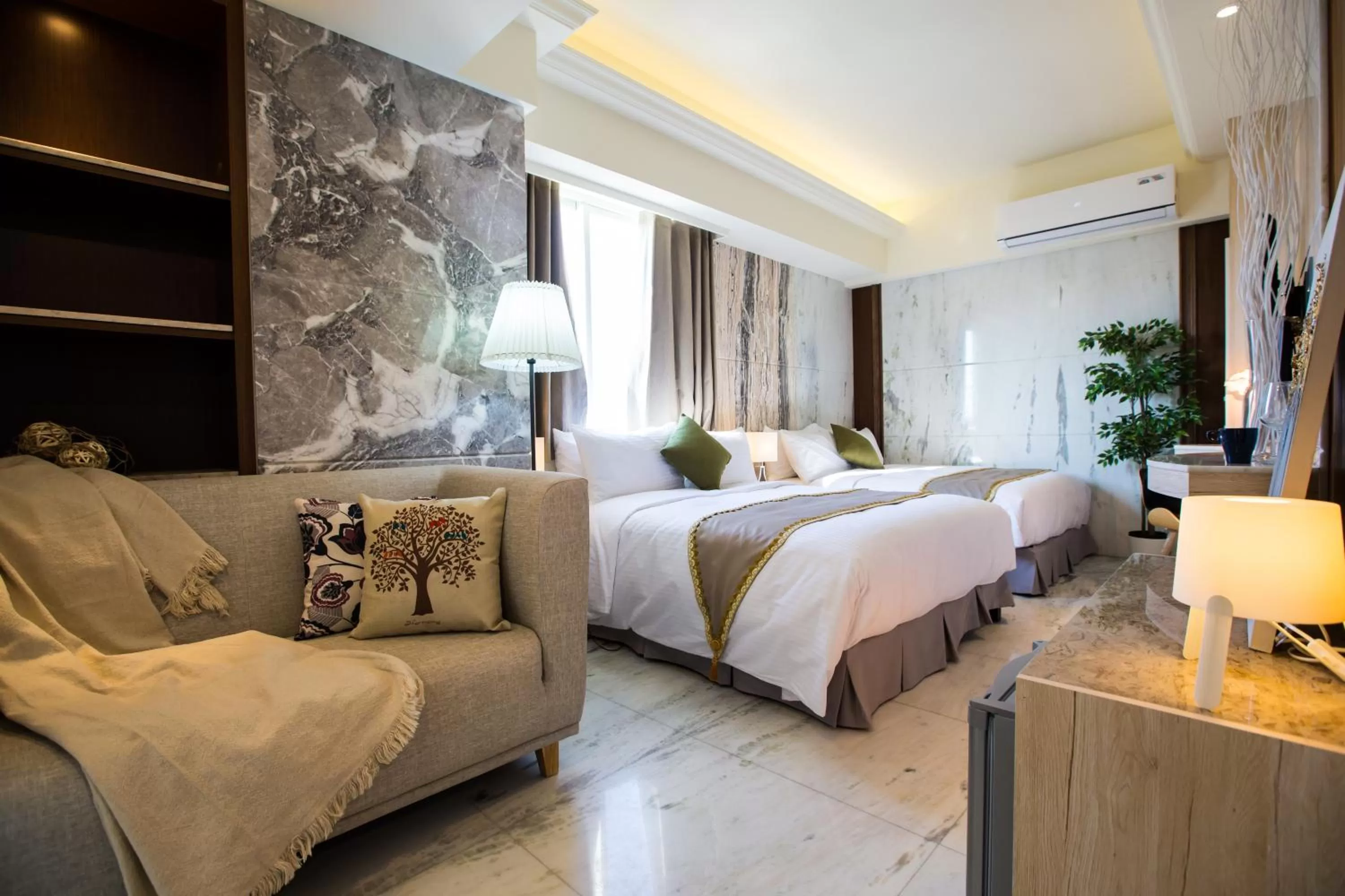 Bed in Hotel Maple Taiwan Boulevard