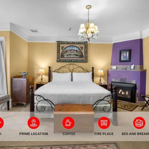 Bed in Hennessey House Bed and Breakfast