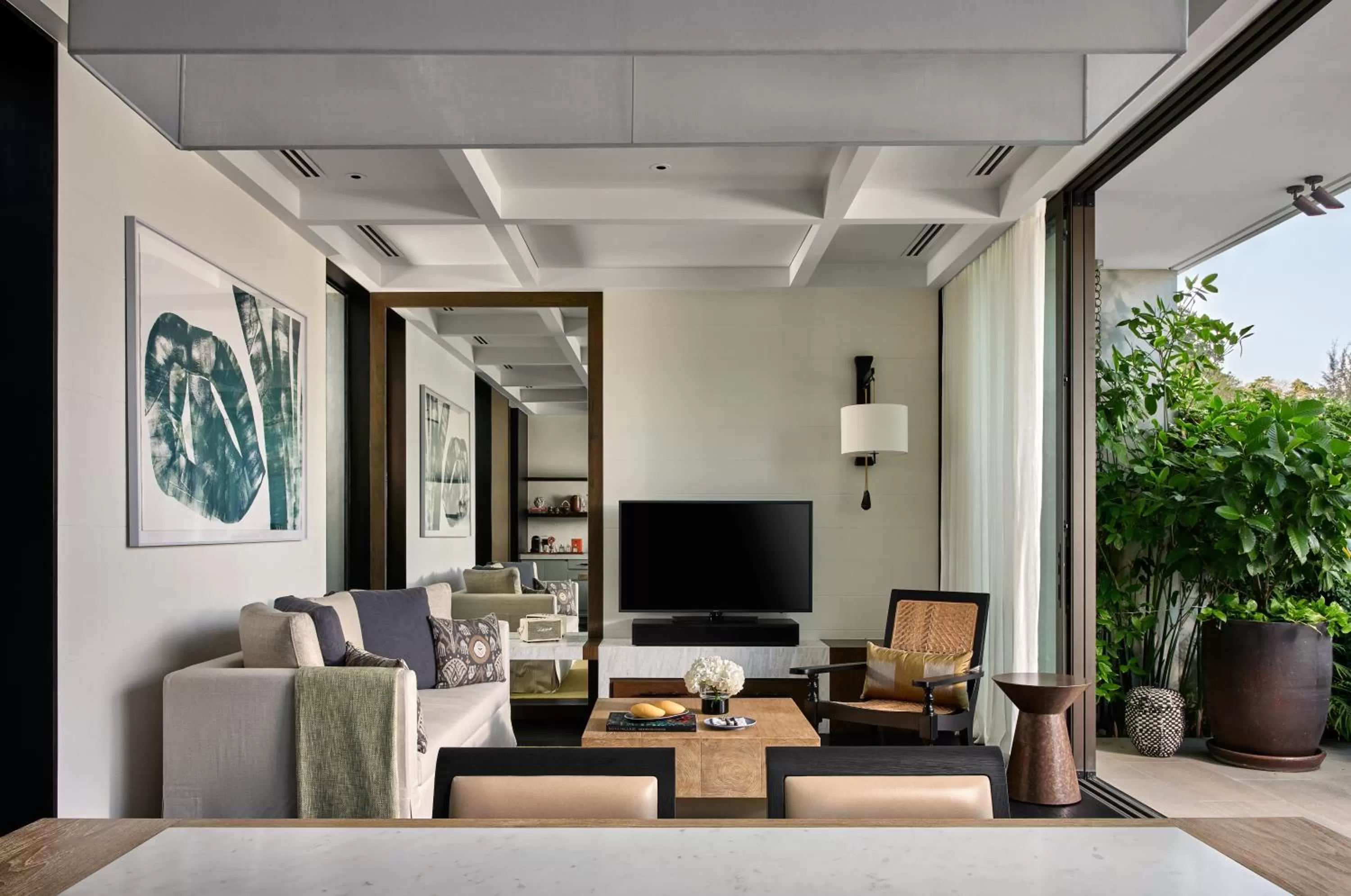 Living room in Rosewood Phuket