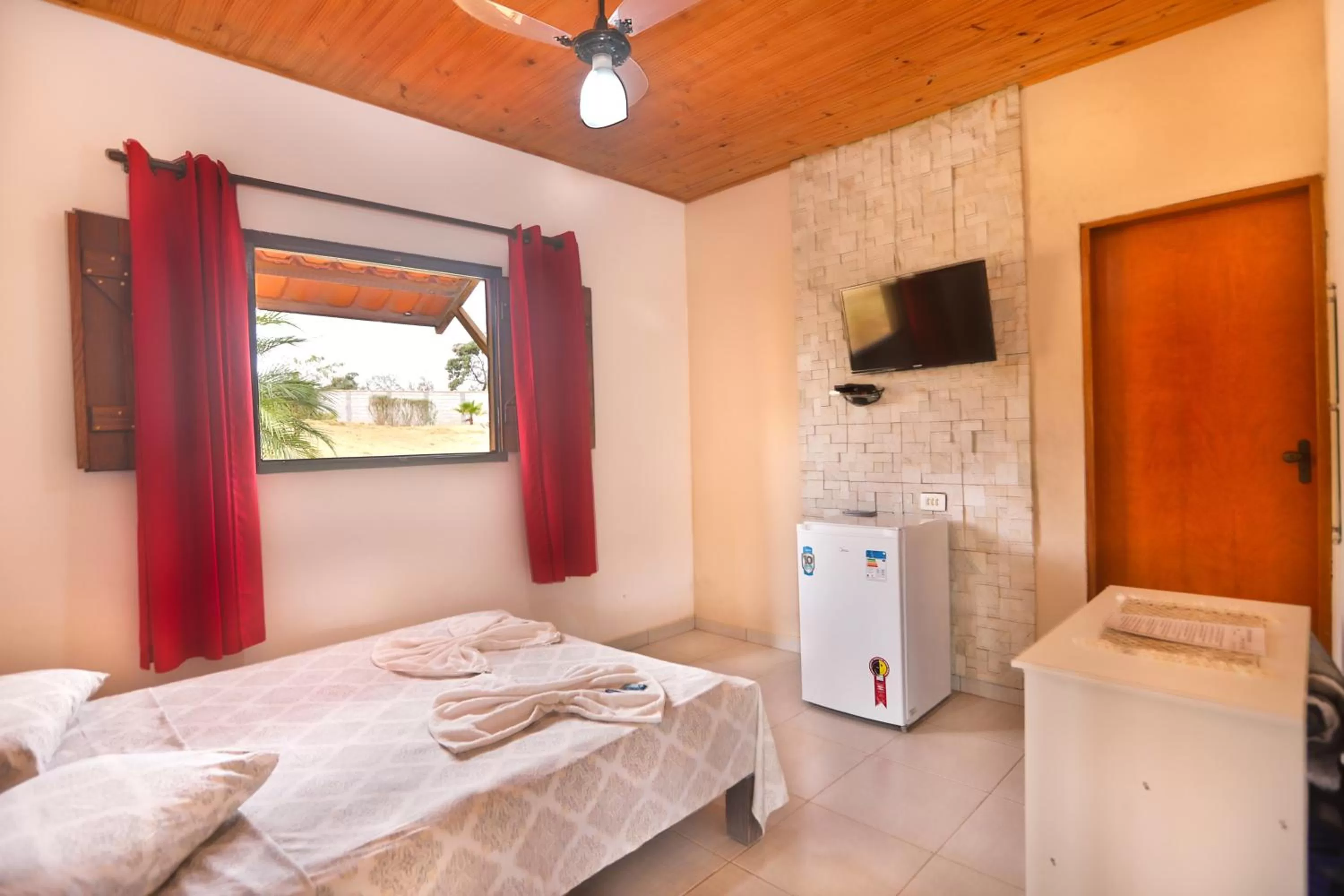 Bed in Pousada e Chales Por do Sol