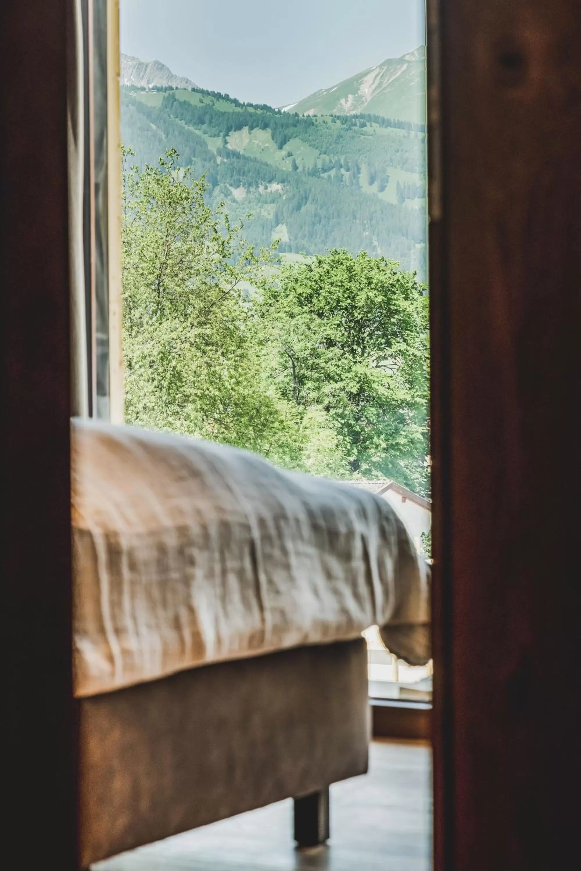 Bed, Mountain View in PURE Resort Ehrwald