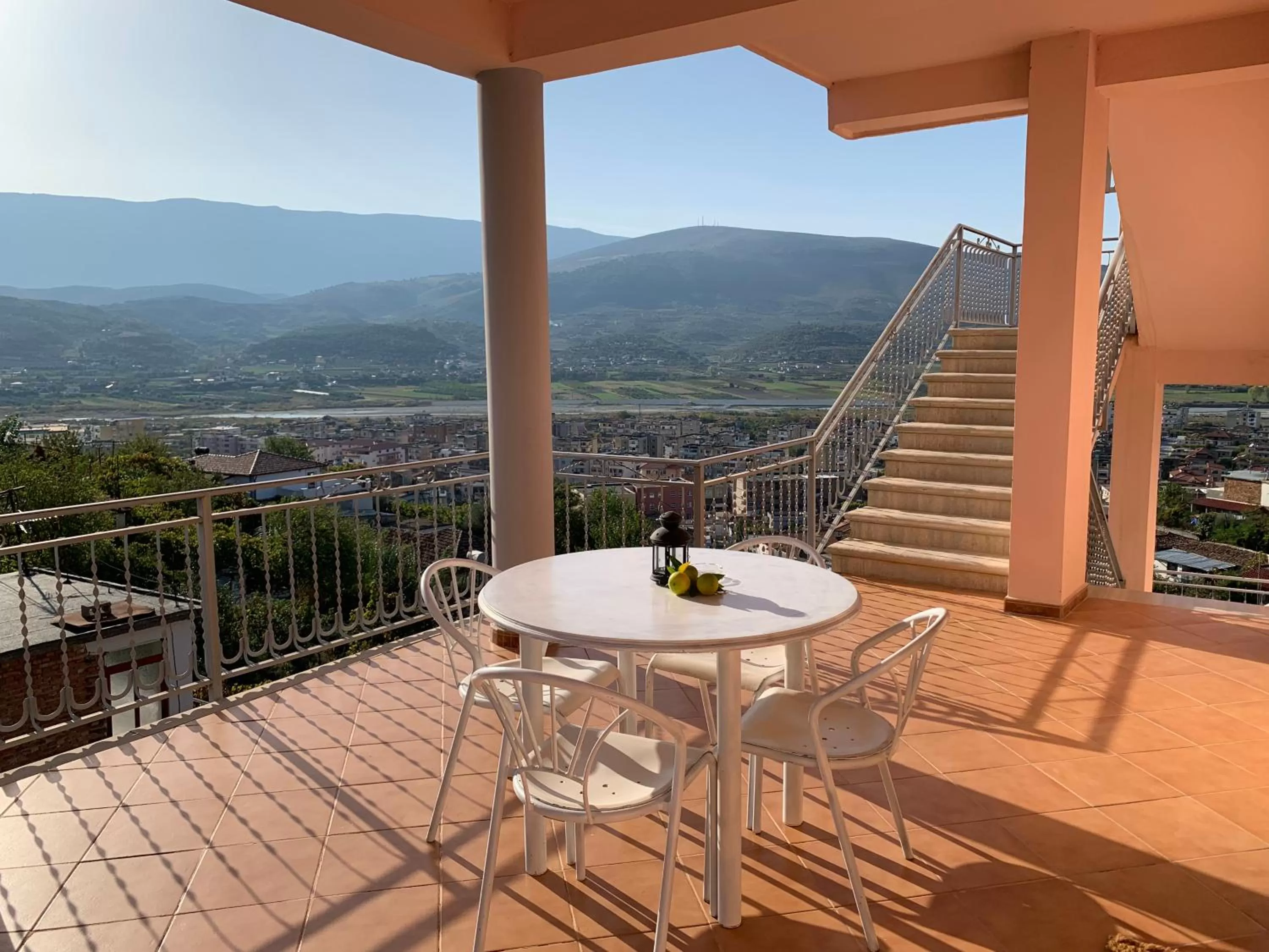 Natural landscape, Balcony/Terrace in Guesthouse Villa Rosa Berat