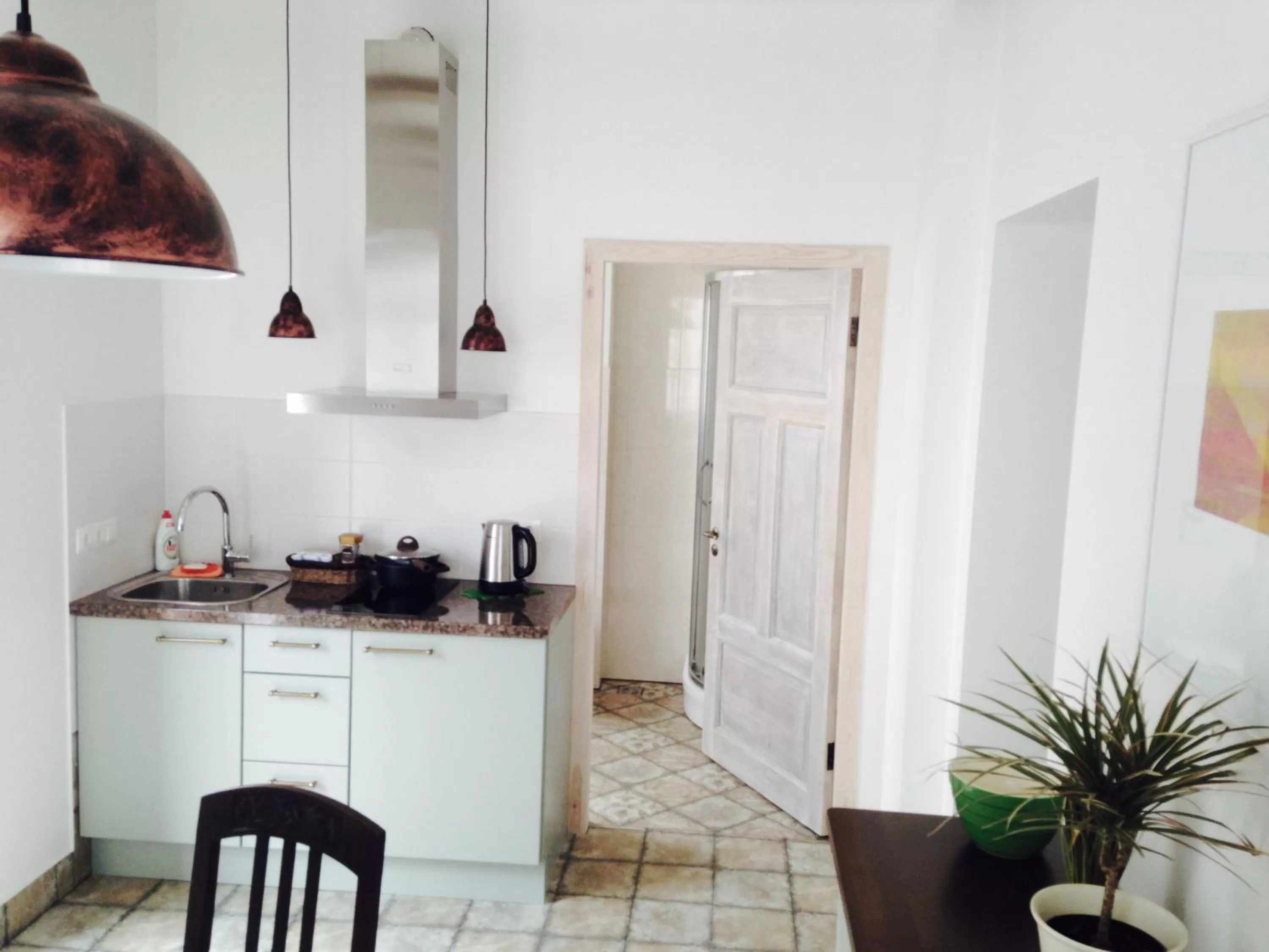 Coffee/tea facilities, Kitchen/Kitchenette in Hotel Vilhelmine