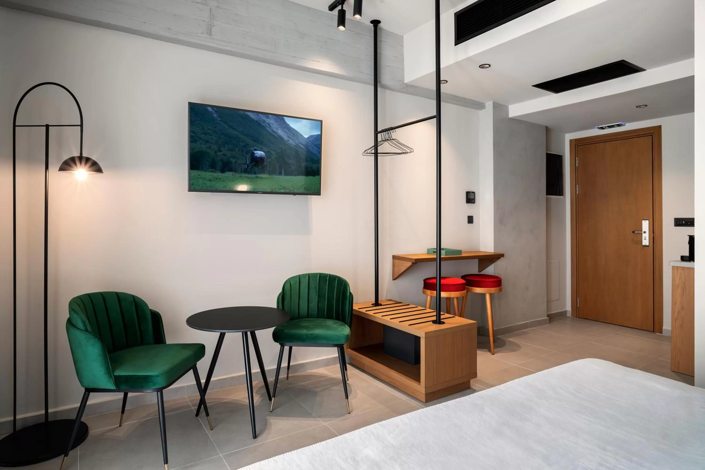 Seating area, Bed in Bob W Athens Akadimia