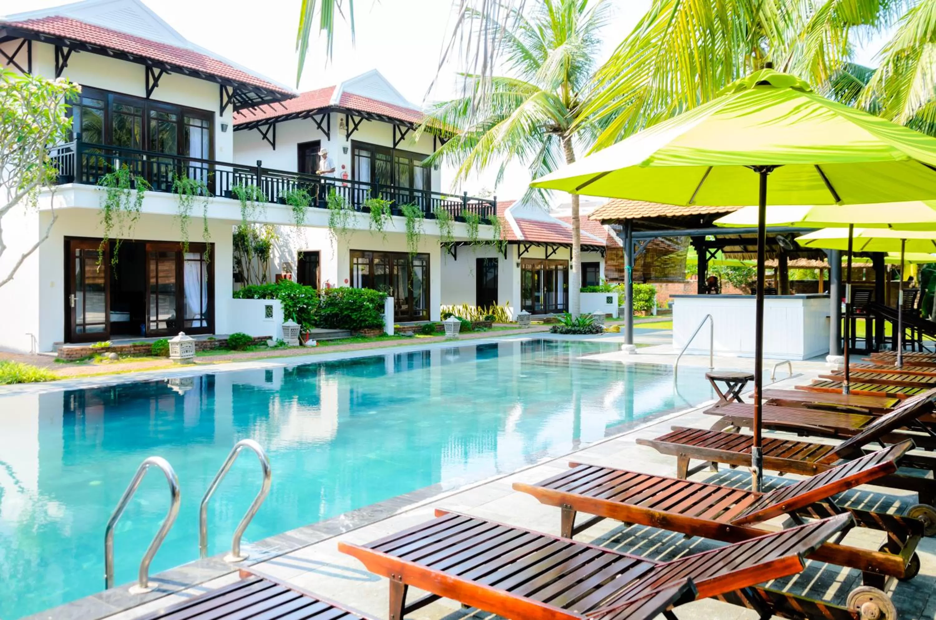 Swimming pool in Riverside Bamboo Resort Hoi An